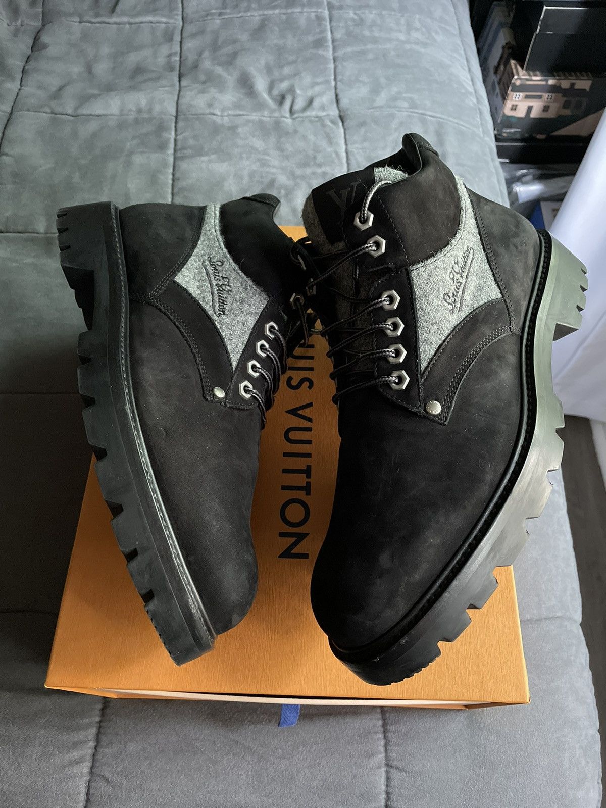 image of Louis Vuitton Oberkampf Black Nubuck Boot, Men's (Size 10)