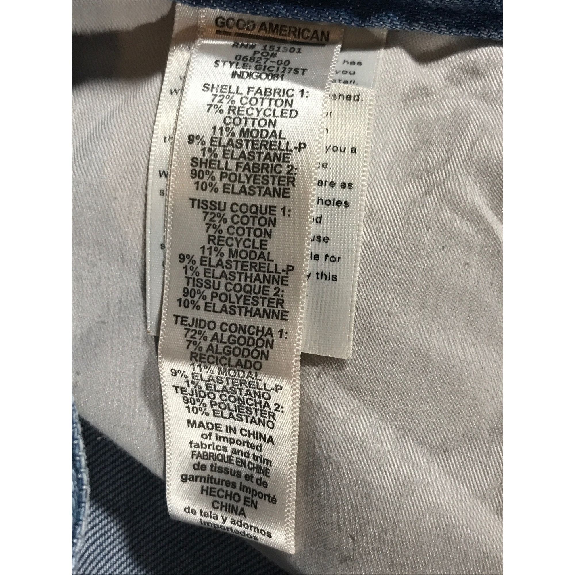 Good American Good American Women's Two-Tone Brown/Blue Denim Jeans Size Size 32" / US 10 / IT 46 - 8 Thumbnail