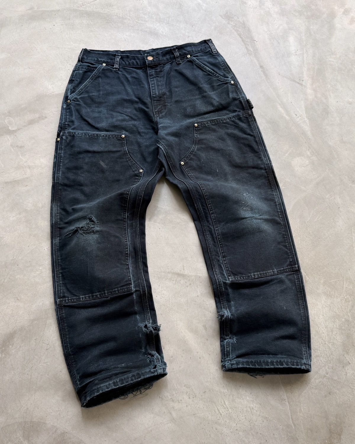 Carhartt Carhartt Doubleknee B01 Distressed Black Size US 34 / EU 50 - 2 Thumbnail
