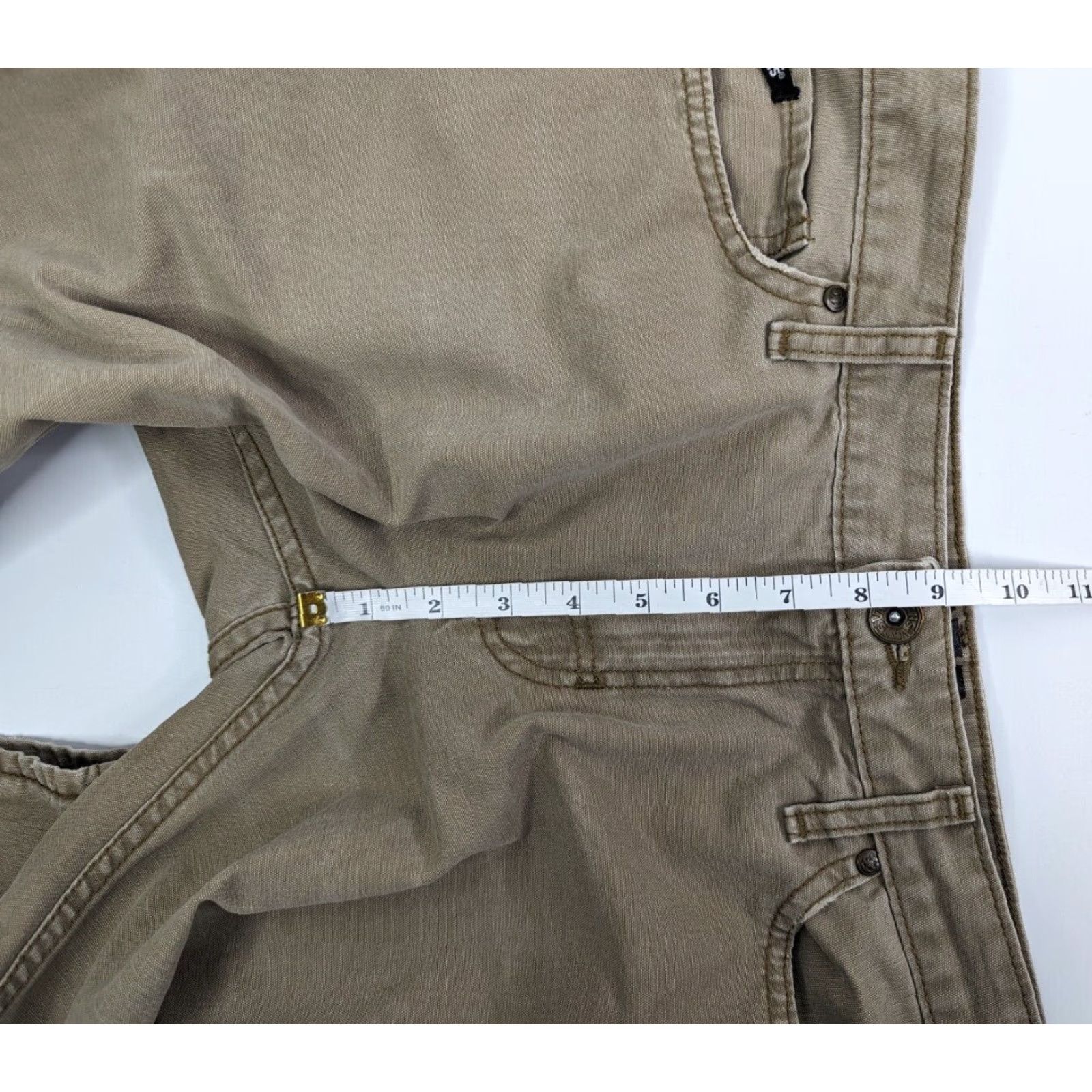 Vans VANS Pants Men 32 Khaki Beige Canvas Chino Heavyweight Straight Leg 2000s Casual Travel Workwear Size US 33 - 7 Thumbnail