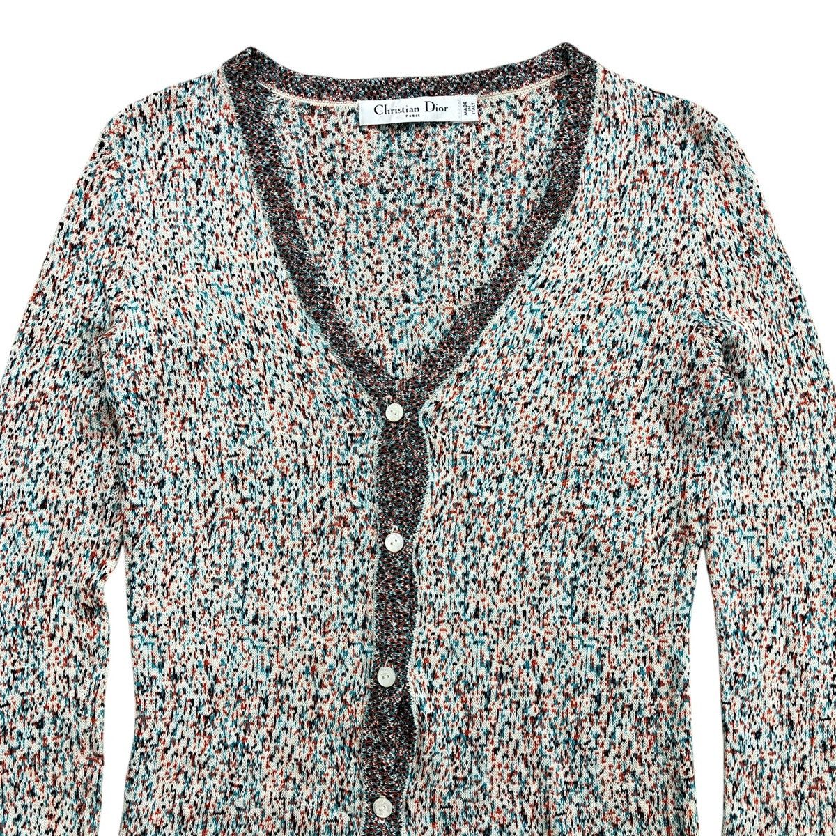 Dior Christian Dior Multicolor Speckled Knit Cardigan Luxury Size XS / US 0-2 / IT 36-38 - 2 Thumbnail