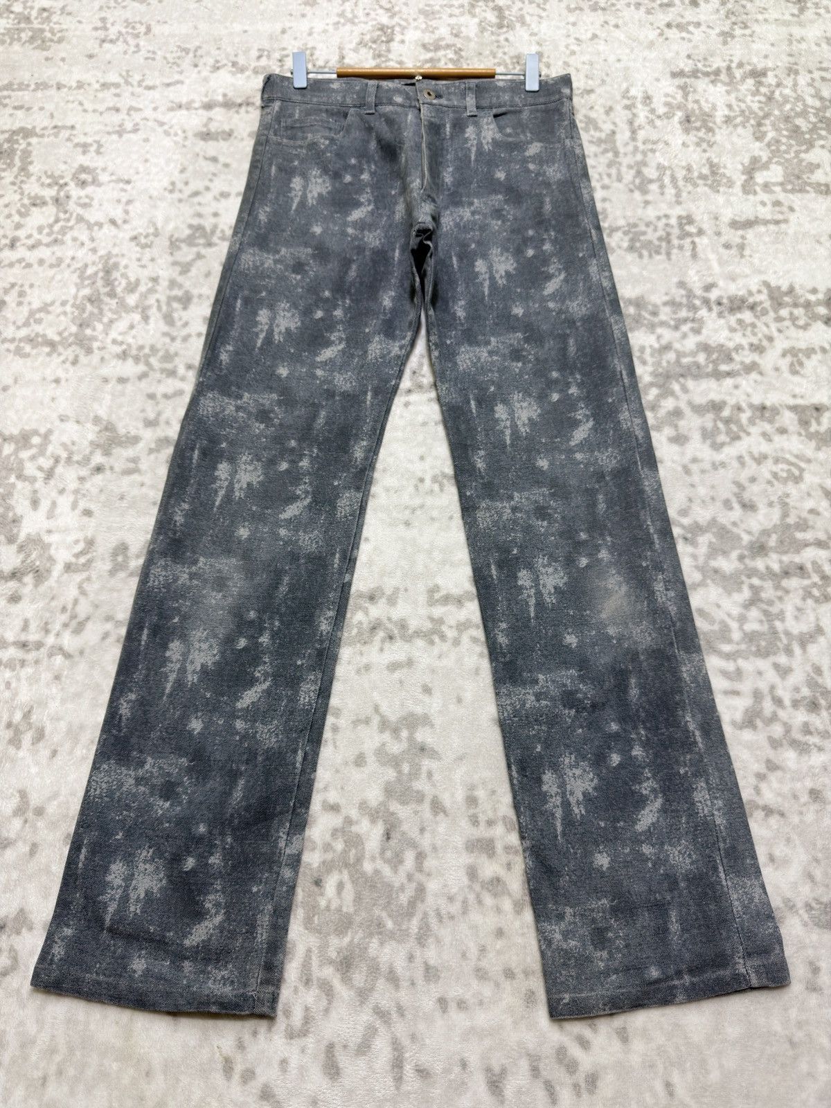 In The Attic Vintage In The Attic Acid Wash Mottled Straight Leg Jeans Size US 30 / EU 46 - 1 Thumbnail