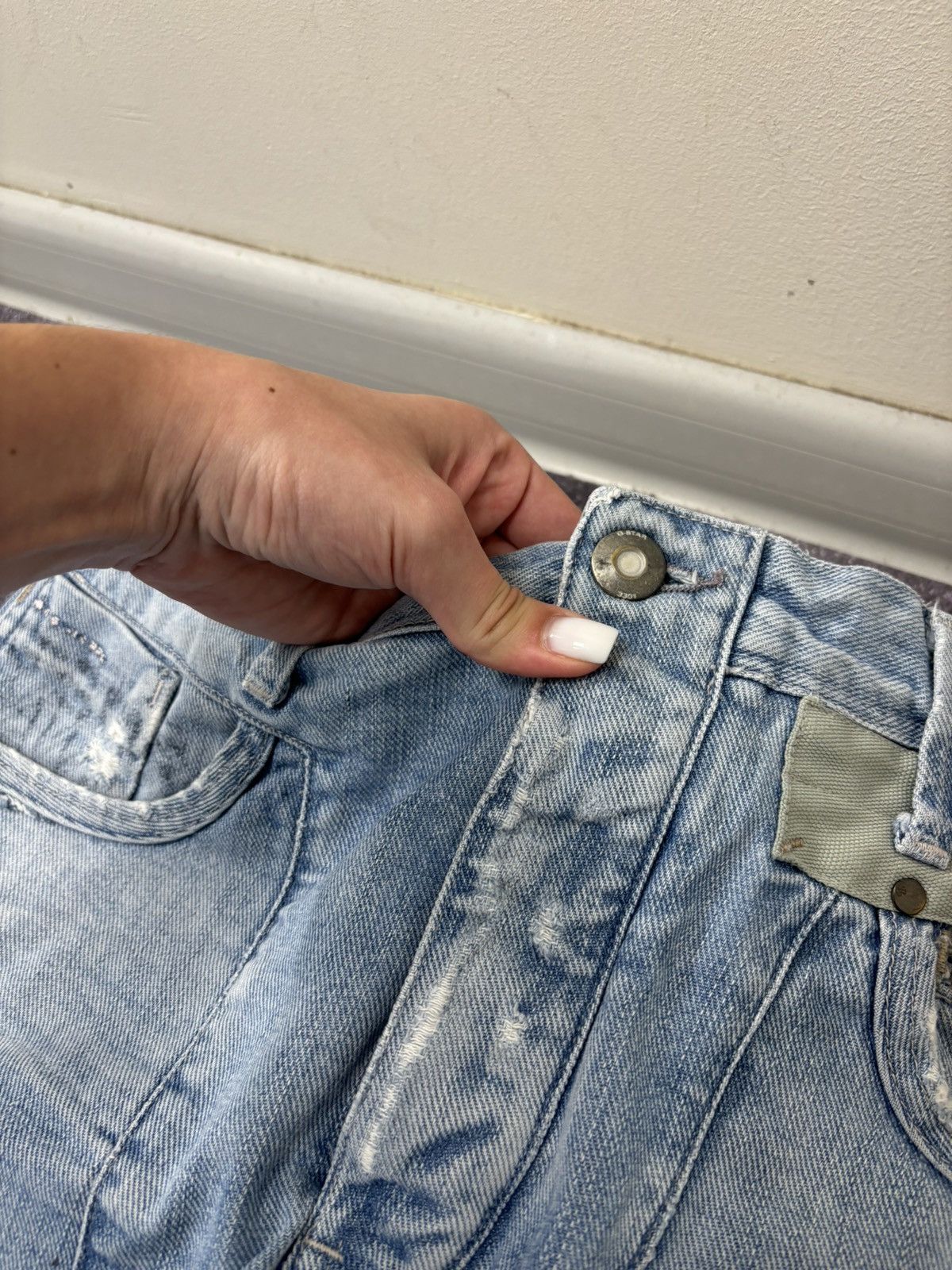 G-Star Vintage G-Star Raw Avant Garde Light Blue Denim Biker Jeans Size US 32 / EU 48 - 17 Thumbnail
