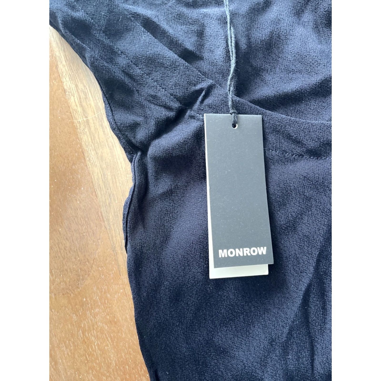 MONROW Monrow One-Piece Jumpsuit Women Medium Black Sleeveless Rayon Zip Pockets Casual Travel Modern City Designer Cotton Free Returns Size 32" / US 10 / IT 46 - 3 Thumbnail