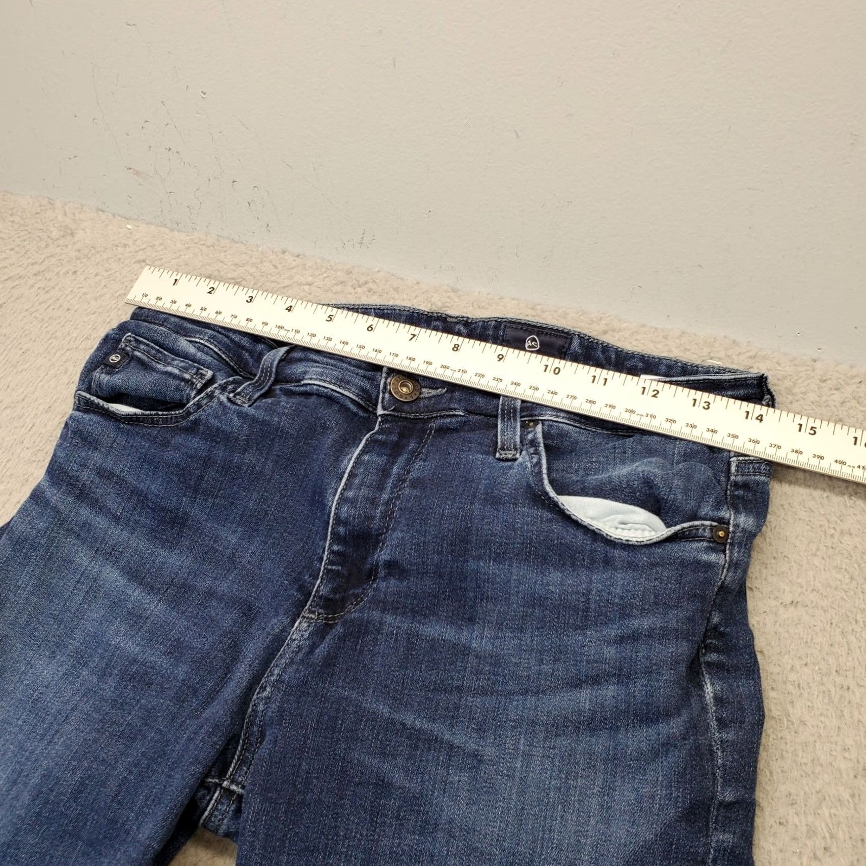 Denime AG Adriano Goldschmied Skinny Jeans Womens 30R Blue Denim Stitch 5-Pocket Stretch Design Jeans Size 30" / US 8 / IT 44 - 3 Thumbnail
