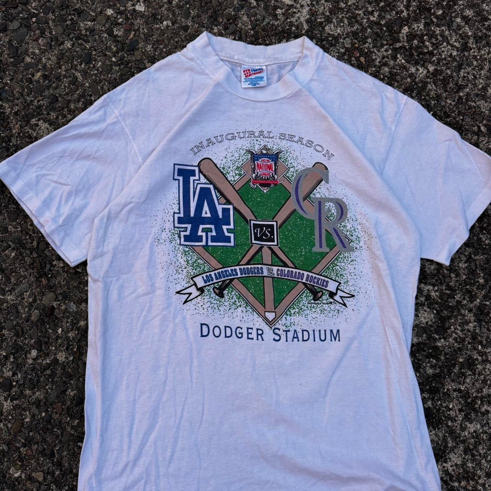 Hanes Vintage 1993 Dodgers vs. Rockies t-shirt size large Size US L / EU 52-54 / 3 - 1 Thumbnail