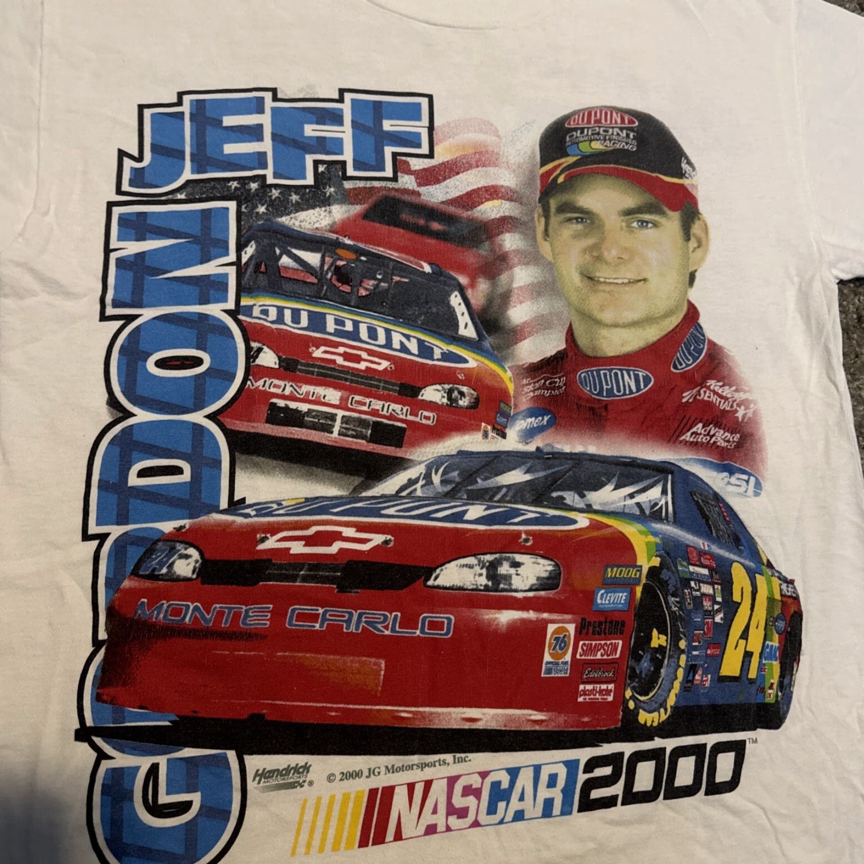 NASCAR VINTAGE NASCAR Jeff Gordon Double-Sided Racing T-Shirt White M Adult Mens NASCAR Shirt 2000s 2000 Y2K Size US M / EU 48-50 / 2 - 6 Thumbnail