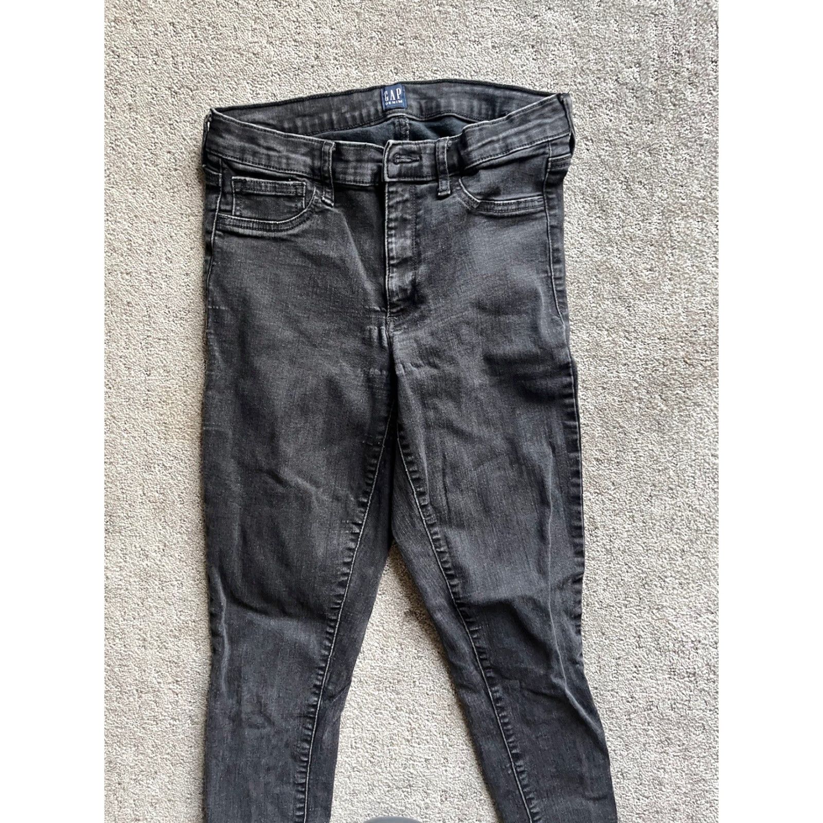 Gap Gap Jeans Womens Size 30 Tall Regular Favorite Black Denim Jegging Stretch 5-Pocket Design Size 30" / US 8 / IT 44 - 2 Thumbnail