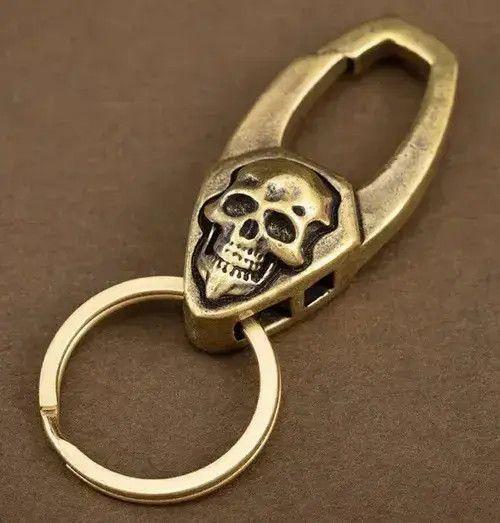 Other Metal Brass Skull Face Keychain Size ONE SIZE - 2 Thumbnail