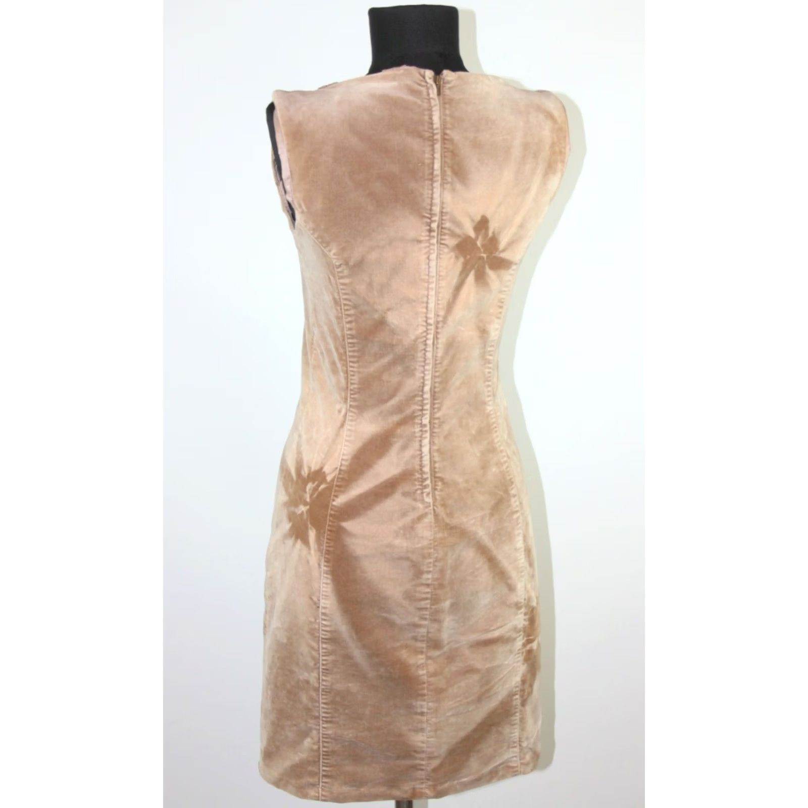 Vintage Iceberg Icejeans Dress Beige S Womens A-Line Dress Size 28" / US 6 / IT 42 - 7 Thumbnail