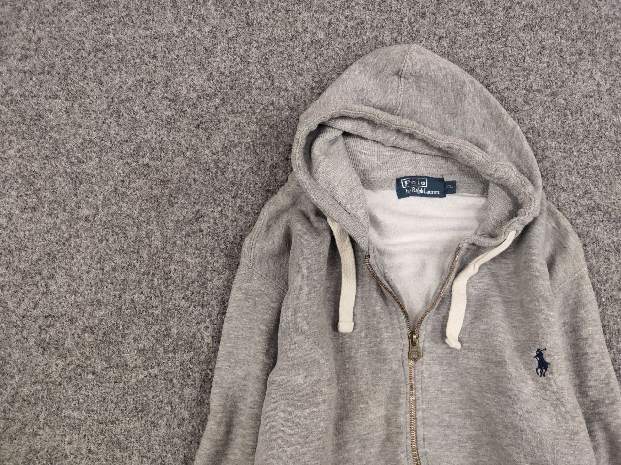 Polo Ralph Lauren Vintage 90's Polo Ralph Lauren Blank Zip Hoodie Usa style Size US XL / EU 56 / 4 - 11 Thumbnail