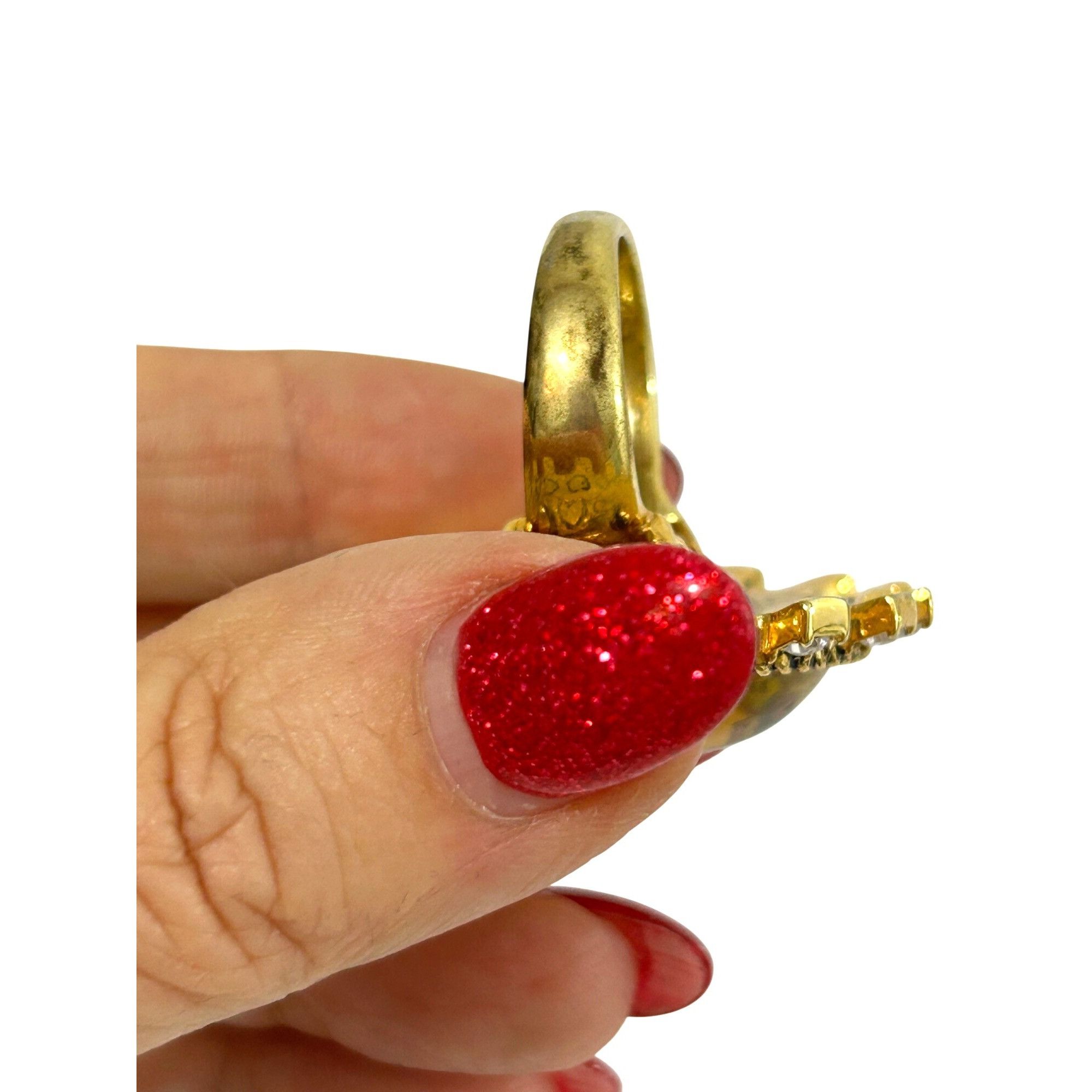 Betsey Johnson Betsy Johnson Tea Party Fashion Ring Vtg 7 Lucite Crystals G Size ONE SIZE - 17 Thumbnail