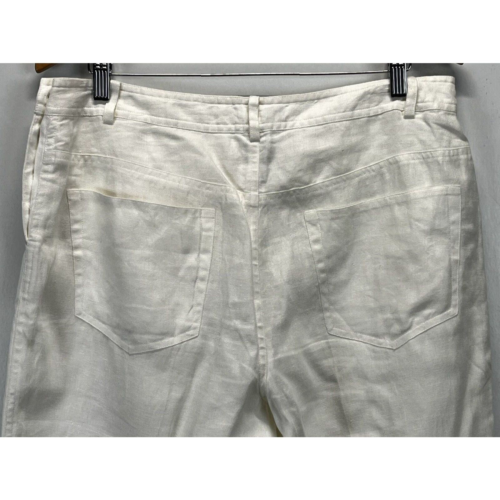 Ralph Lauren Lauren Ralph Lauren Wide Leg Linen Pants White Lined Women's Size 12 Size 34" / US 12 / IT 48 - 4 Thumbnail