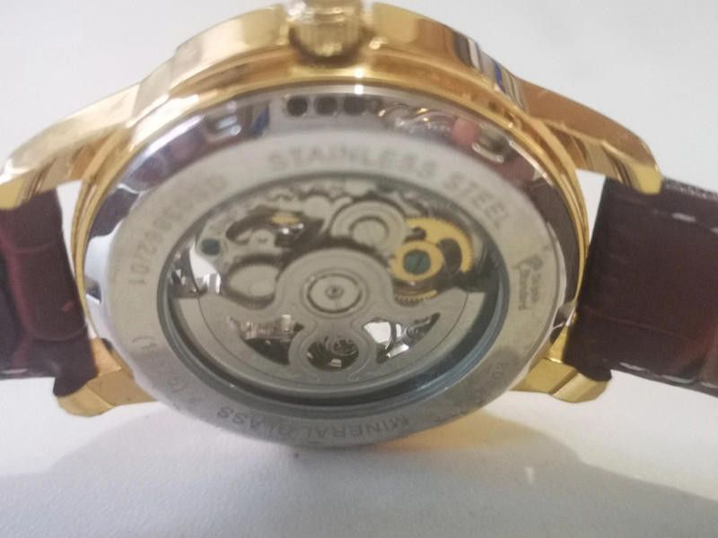 Designer Rotary men's gold dial brown wind movement watch Size ONE SIZE - 9 Thumbnail