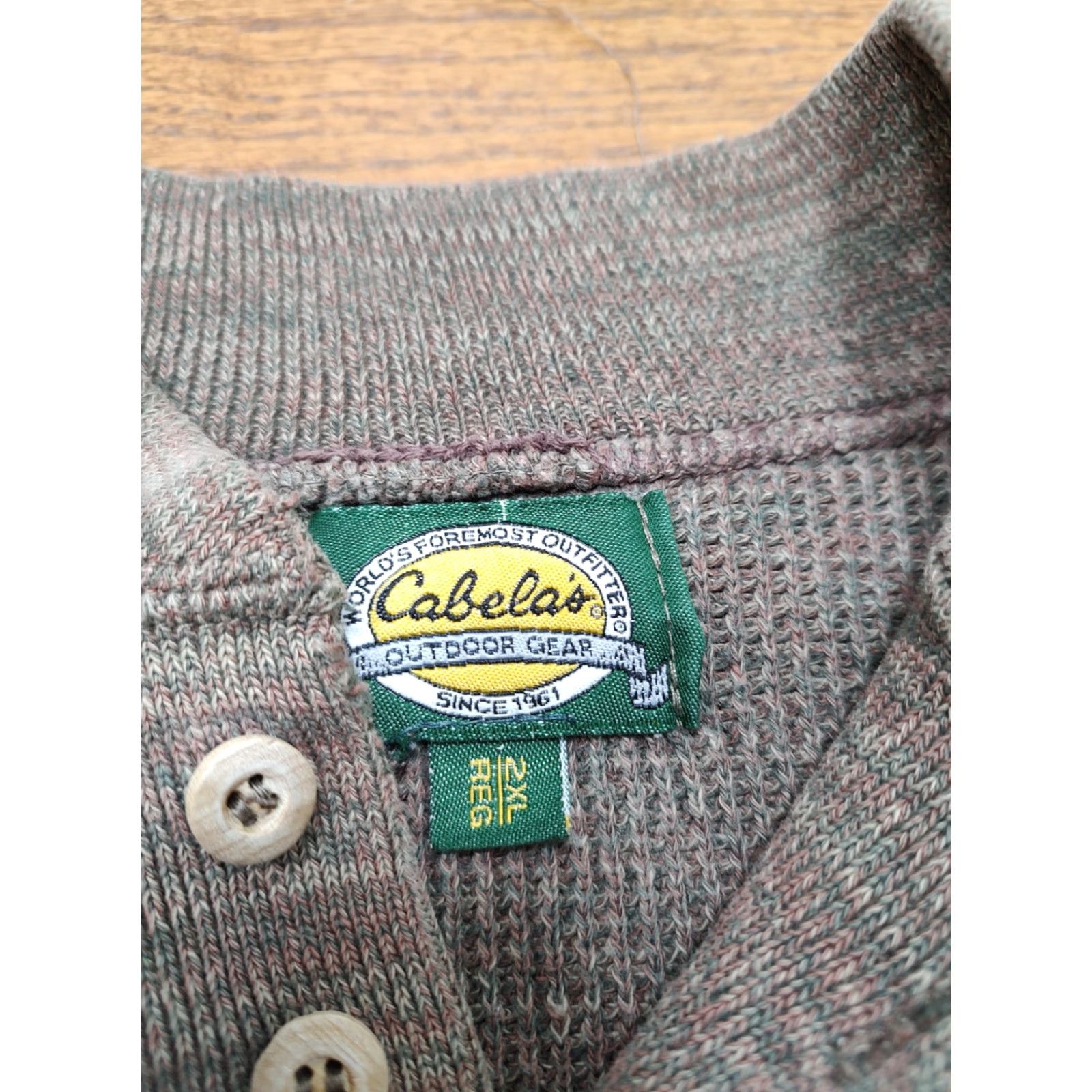 Vintage VINTAGE Cabela's Sweater Mens 2XL Brown Wind Stopper Henley Hunting Made In USA Size US XXL / EU 58 / 5 - 5 Thumbnail