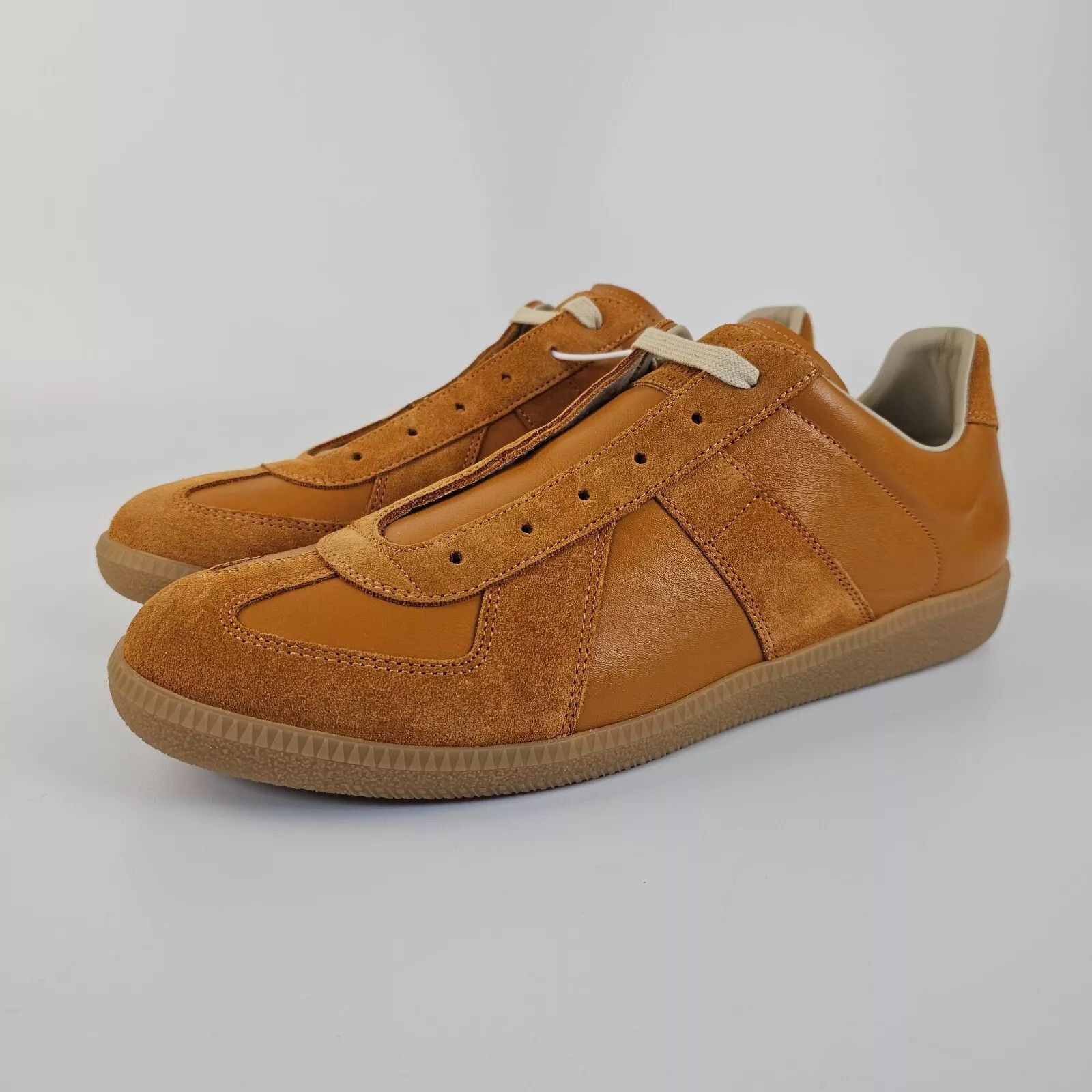 image of Christian Louboutin x Maison Margiela Mustard Orange Low Top Men's Sneakers New (Size 8.5)