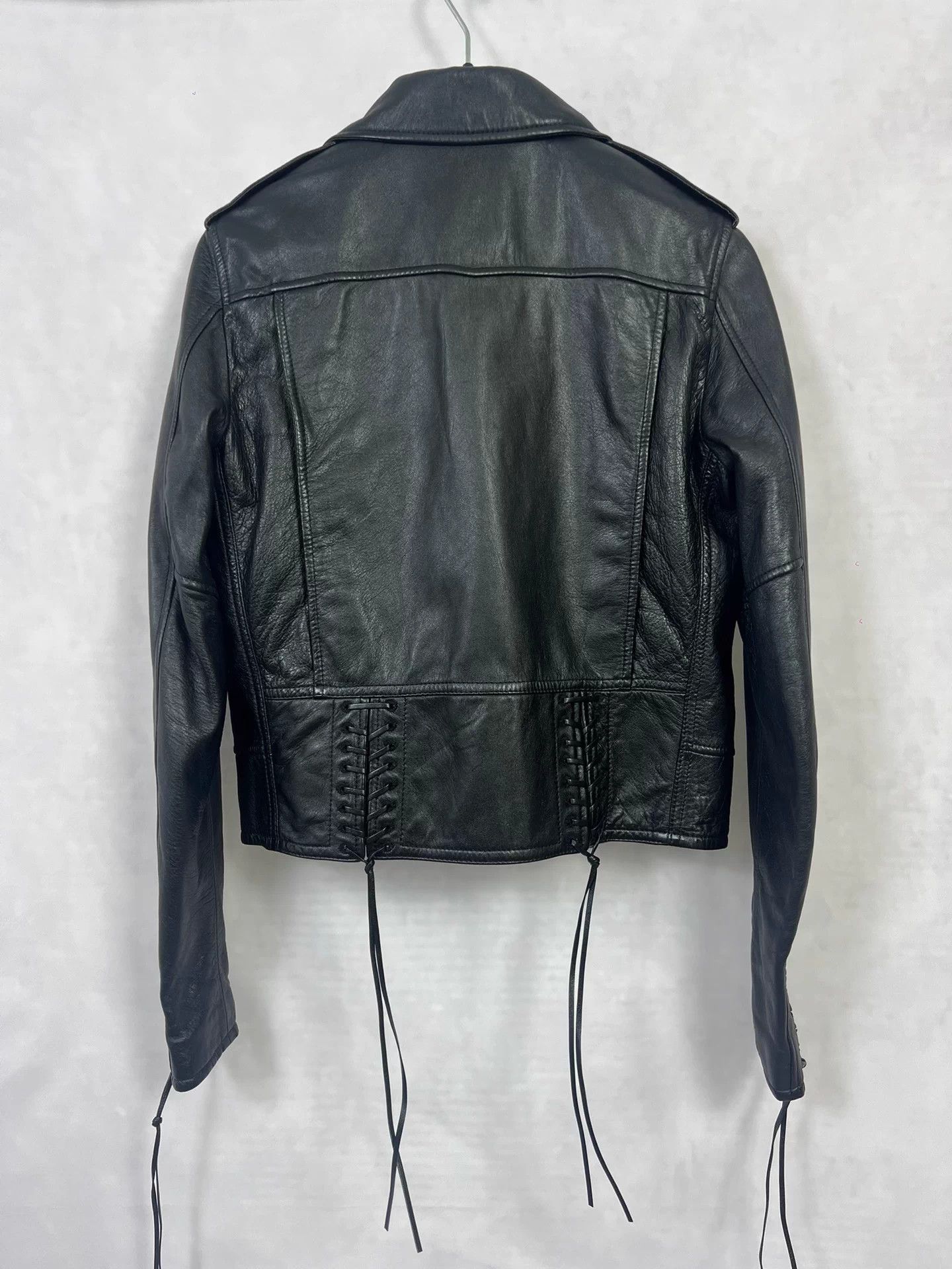 Saint Laurent Paris SLP 17fw Double Zip Black Lambskin F36 Moto Jacket Size XS / US 0-2 / IT 36-38 - 2 Thumbnail