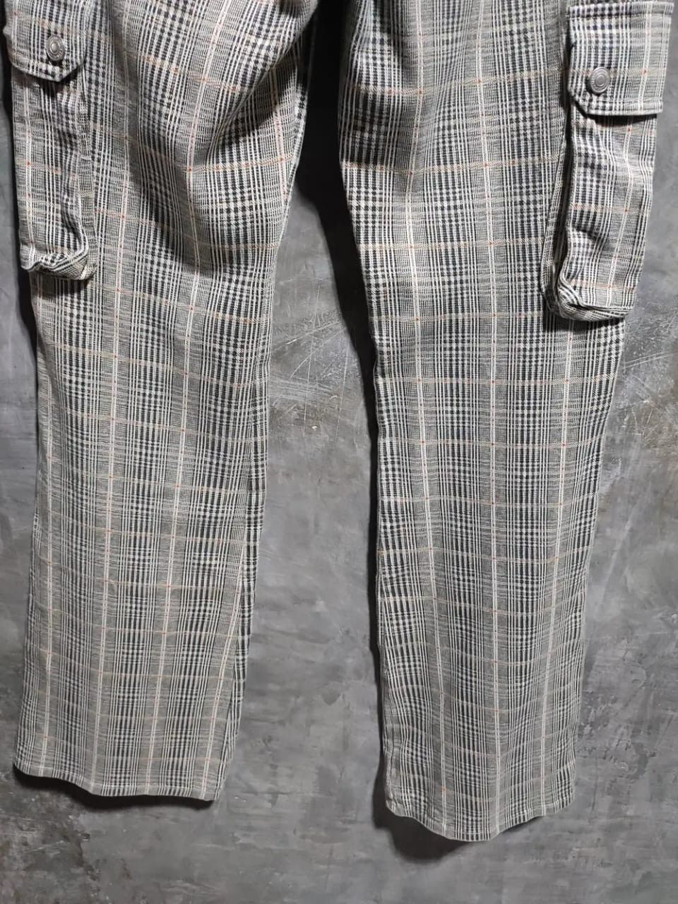 Other Unknown Japanese Checker Cargo Flared Pants Size US 28 / EU 44 - 10 Thumbnail