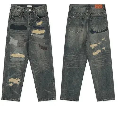 Japanese Brand Patchwork Baggy Jeans Size US 32 / EU 48 - 3 Thumbnail