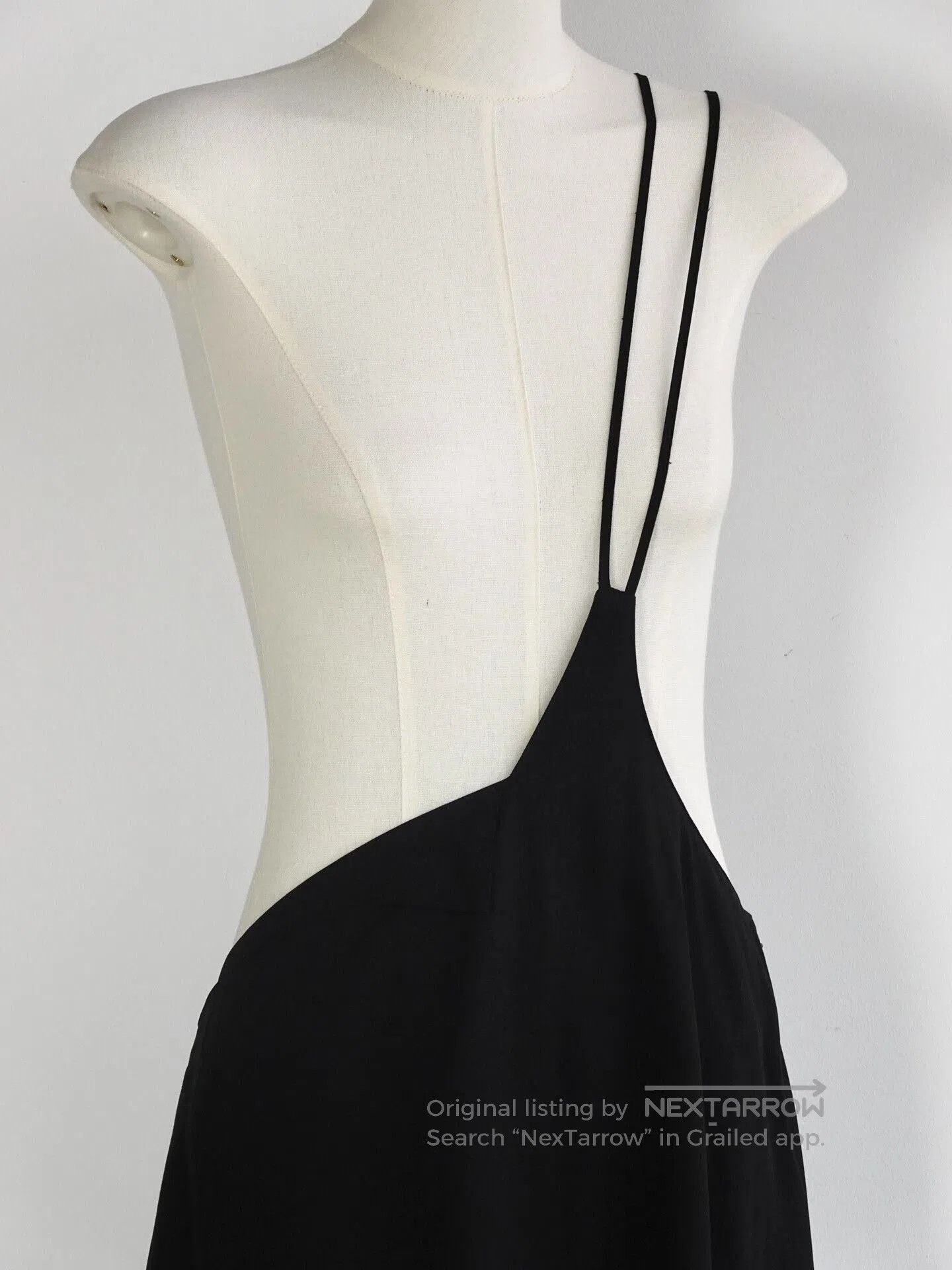 Limi Feu Asymmetrical Black Slip Dress. Size M / US 6-8 / IT 42-44 - 2 Thumbnail