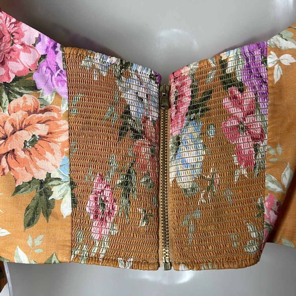 Zimmermann NWT ZIMMERMANN Cropped floral-print cotton-voile top puff sleeves (300) Size S / US 4 / IT 40 - 8 Thumbnail