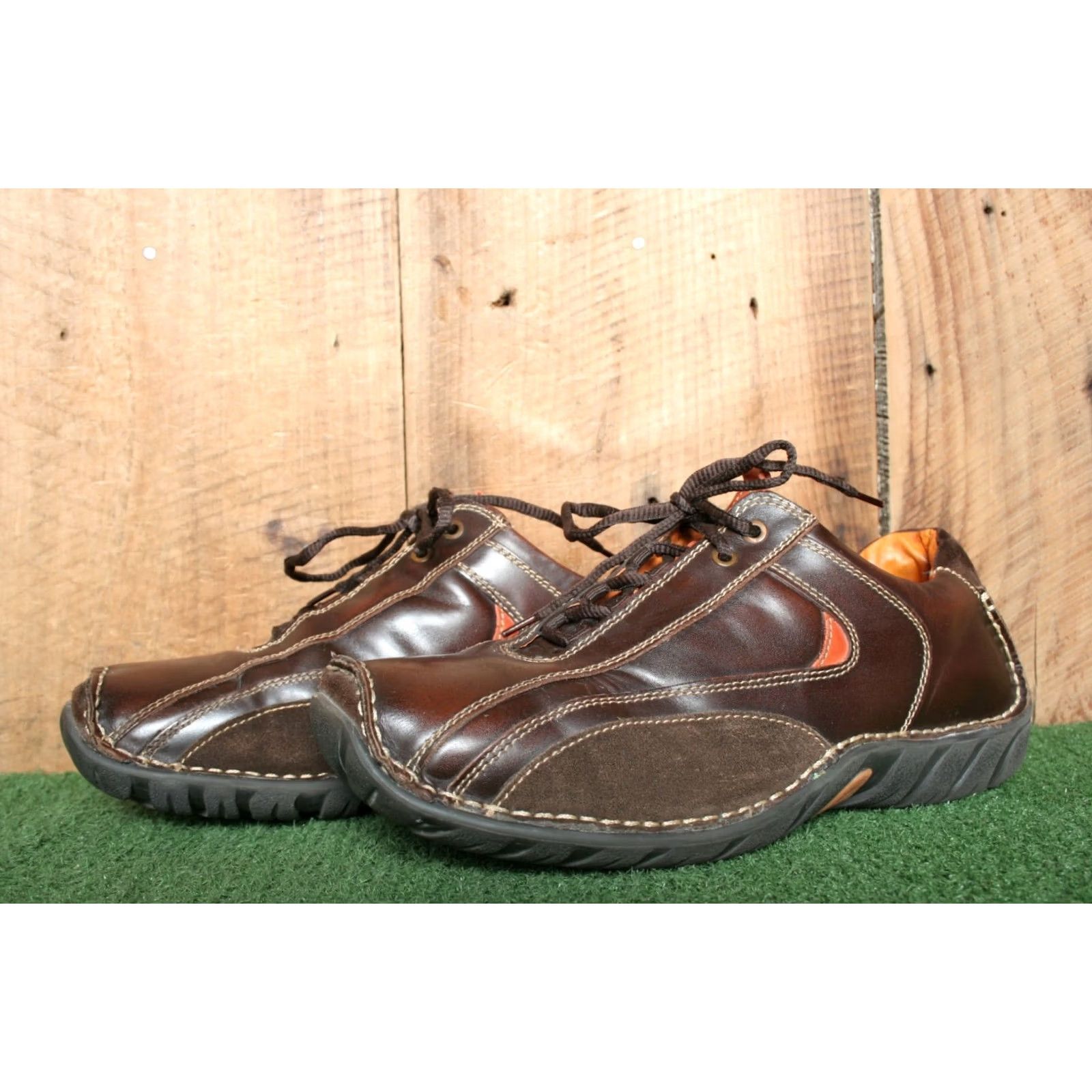 Vintage Y2K Vintage MEMPHIS ONE Brown Leather Suede Fashion Sneakers Men 12 US 45 EUR Sneakers, Casual, Leather Upper, Brown, 1990s, Mens Size US 12 / EU 45 - 2 Thumbnail