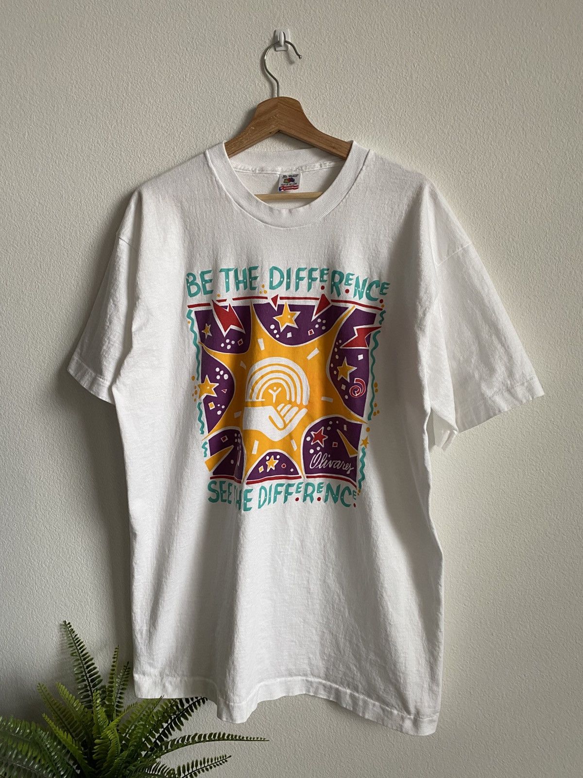 Vintage Vintage 90s Be The Difference Single Stitch Tee Size US XL / EU 56 / 4 - 2 Thumbnail
