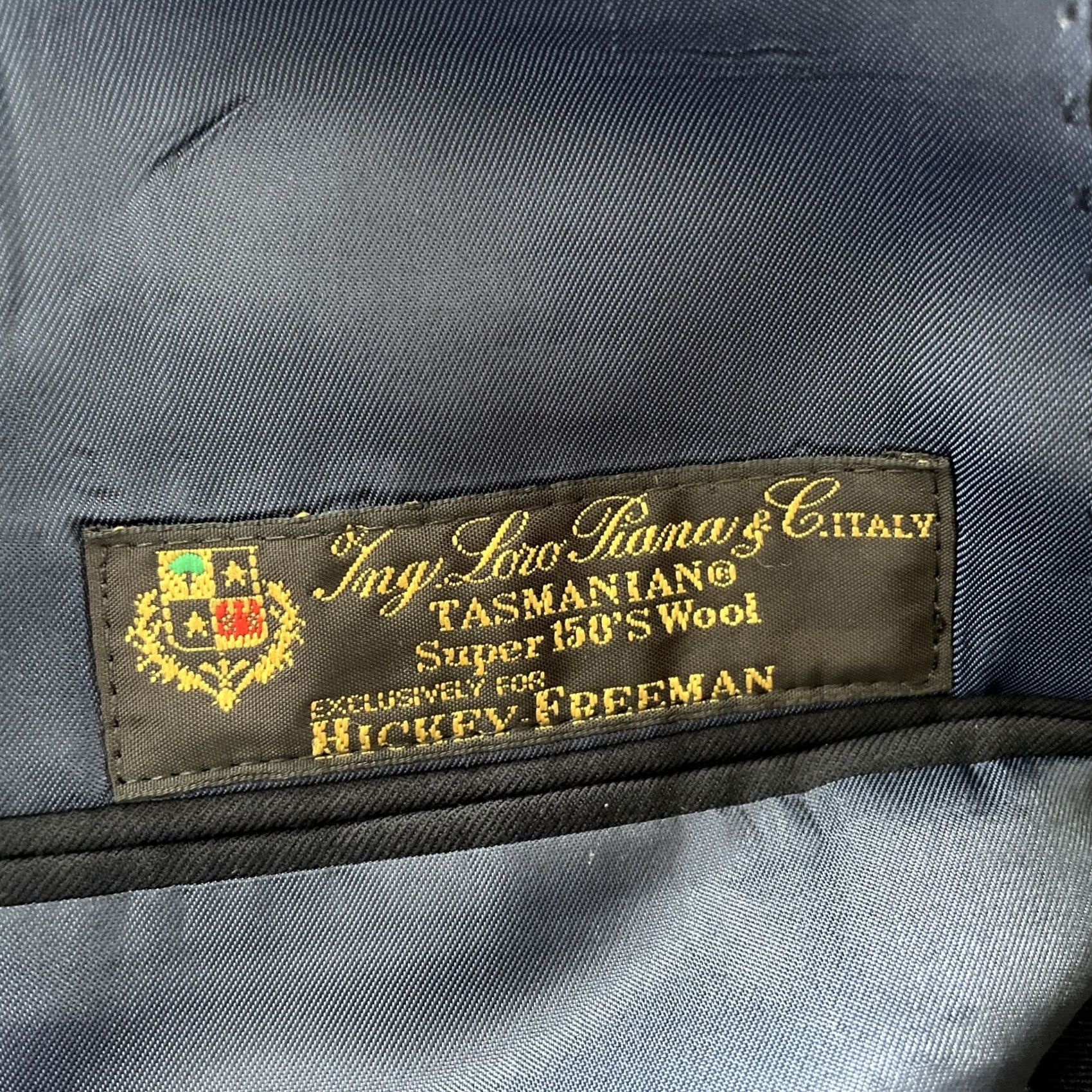 Vintage Hickey Freeman x Loro Piana Super 150's Blazer Mens 44R Black Sport Coat Coat Size 44R - 4 Thumbnail