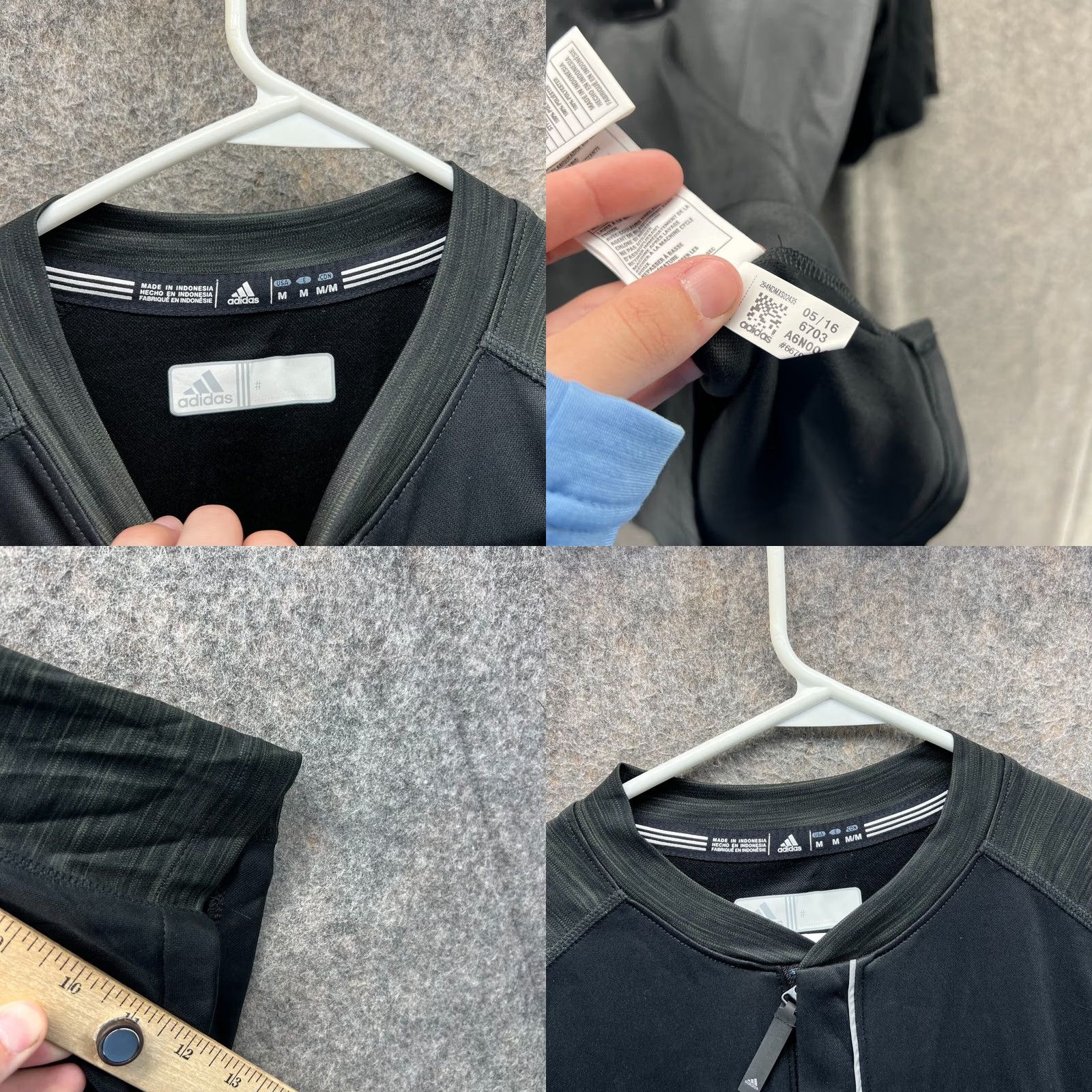 Adidas VINTAGE Adidas Shirt Mens Medium Black Athletic Quarter Zip Jersey Clima Lite Choice Size US M / EU 48-50 / 2 - 8 Thumbnail