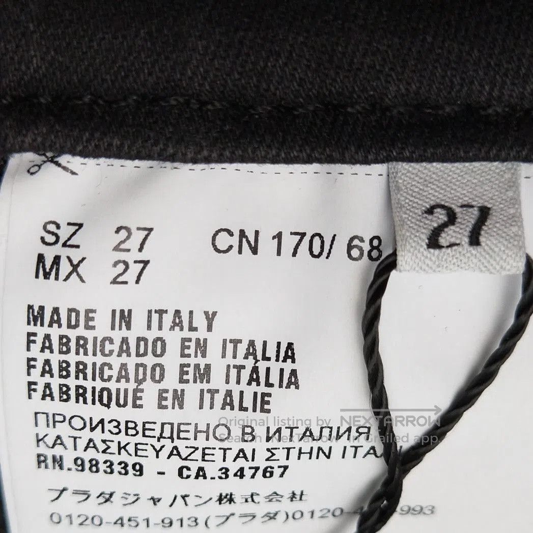 Prada Prada Black Slim Fit Cotton Trousers Size 27 . Size 27" / US 4 / IT 40 - 7 Thumbnail