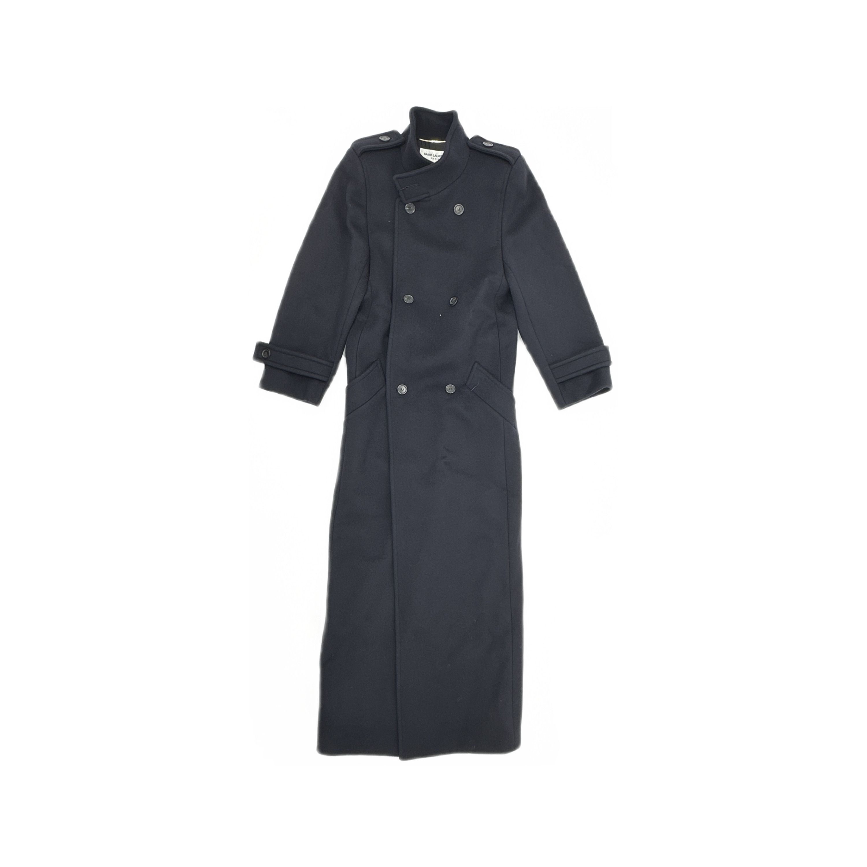 Saint Laurent Paris Saint Laurent Navy Wool Coat Size 36 Size XS / US 0-2 / IT 36-38 - 1 Thumbnail