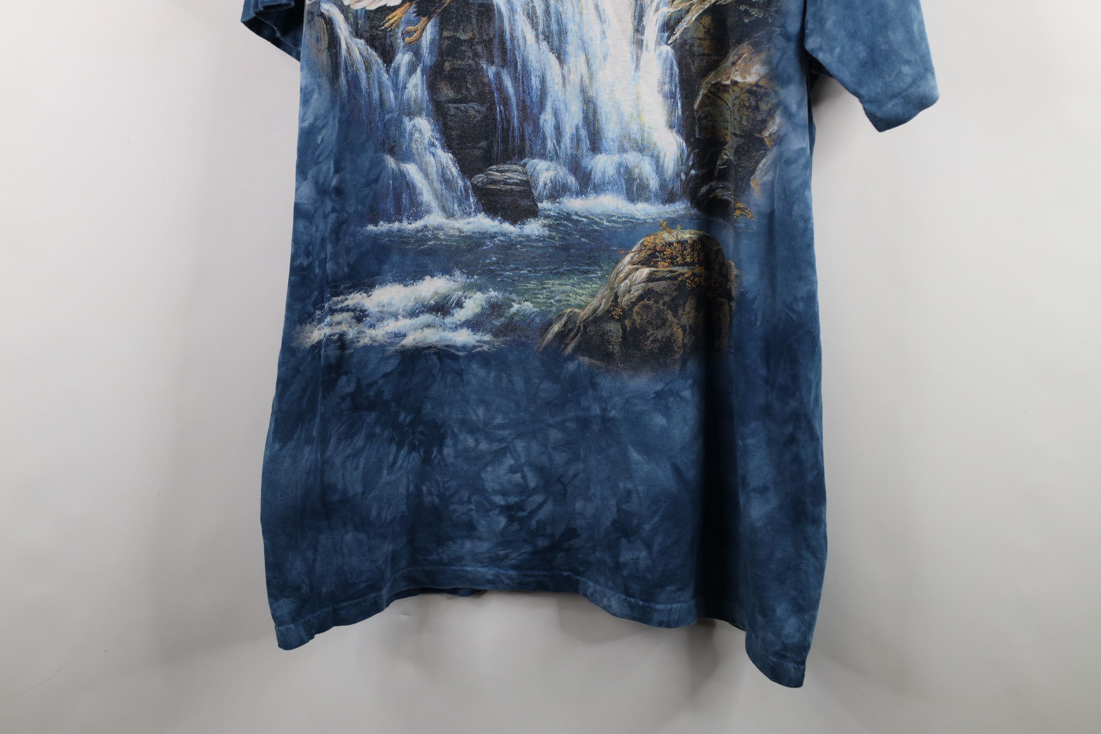 Vintage Vintage Y2K 2000 Streetwear Eagle Acid Wash T-Shirt Blue Size US XXL / EU 58 / 5 - 3 Thumbnail
