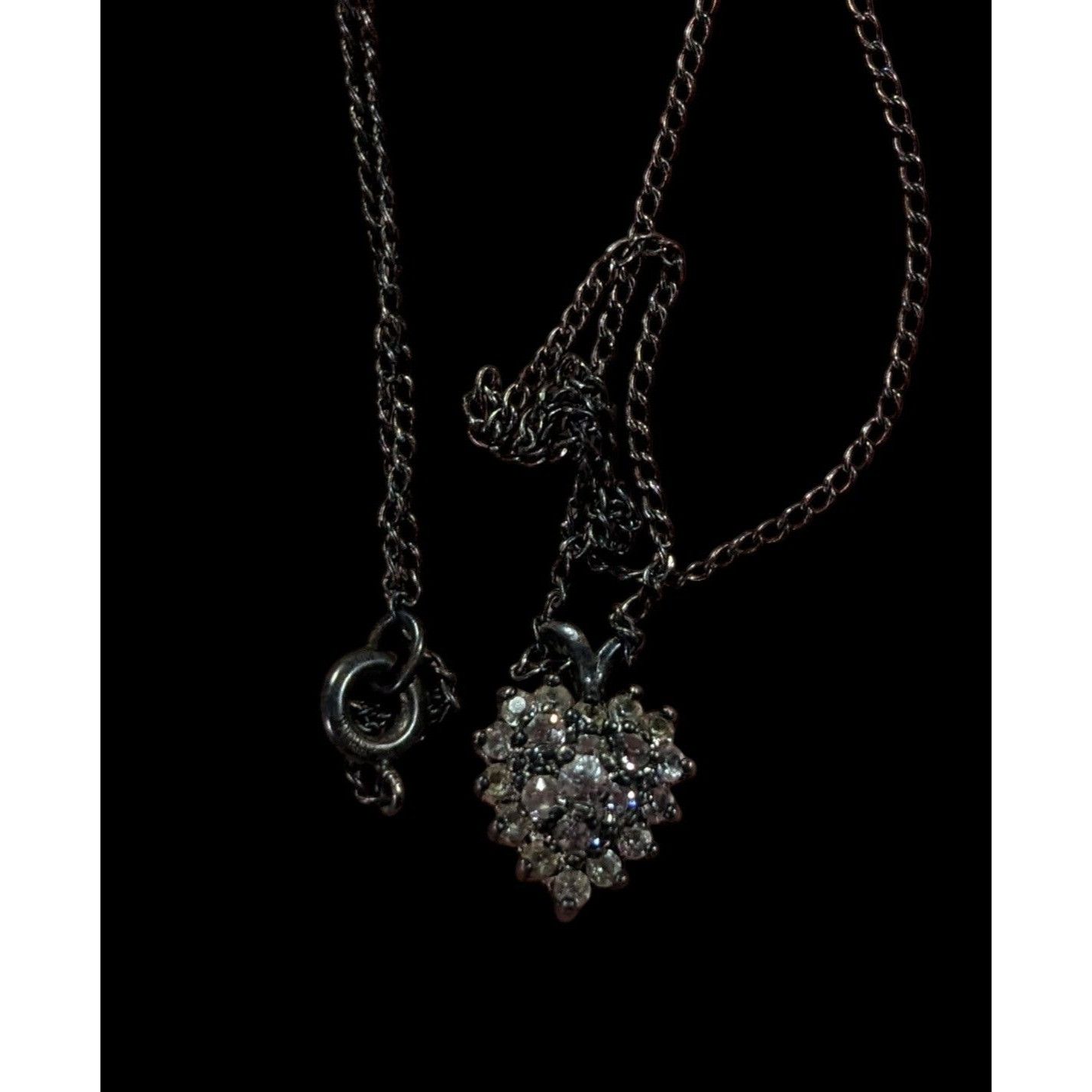 Other Romantic Goth Minimalist Rhinestone Heart Necklace Size ONE SIZE - 10 Thumbnail