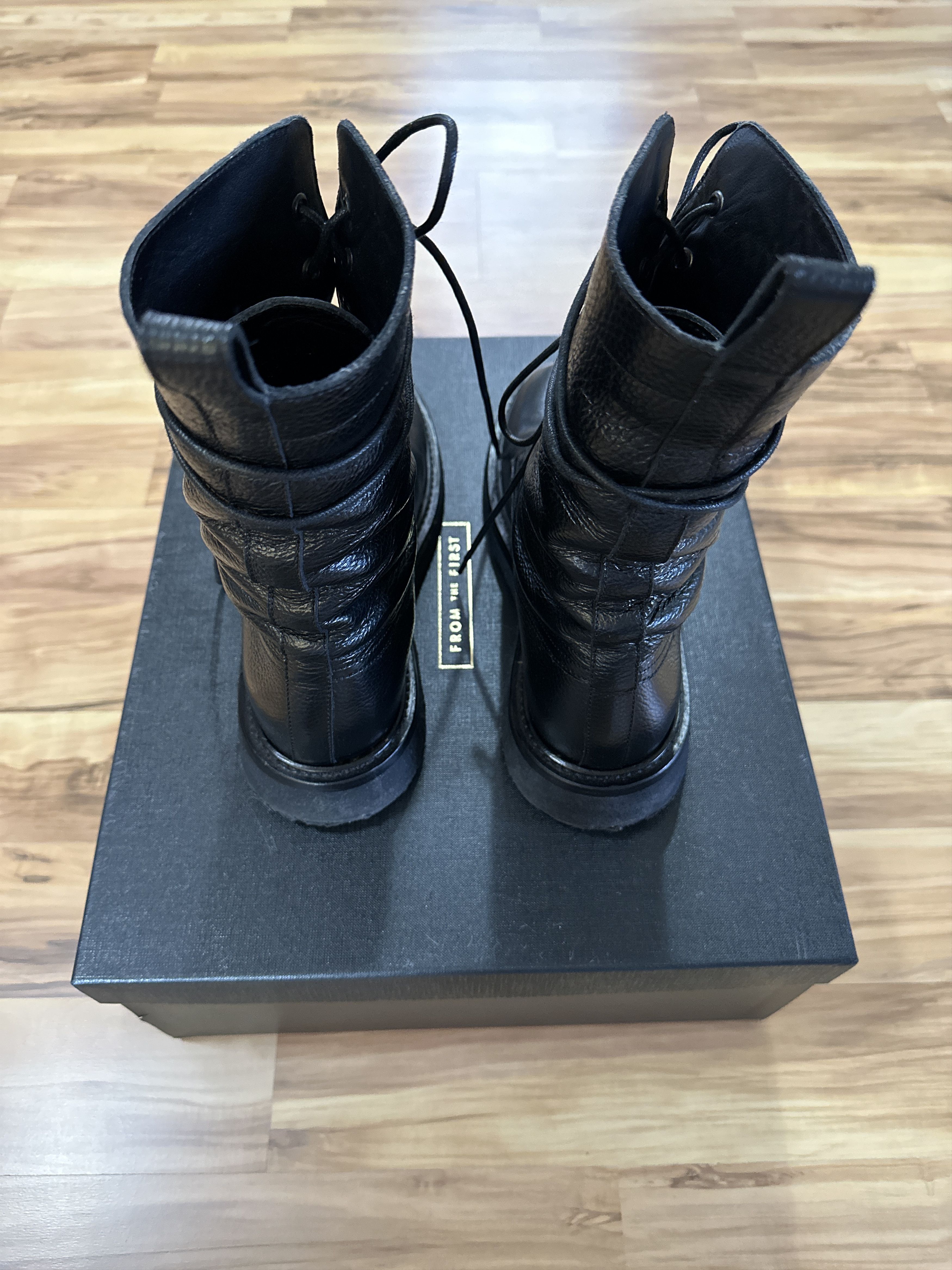 From The First From The First "Lorenzo" Pebbled Leather Boots Size 41 Size US 8 / EU 41 - 3 Thumbnail