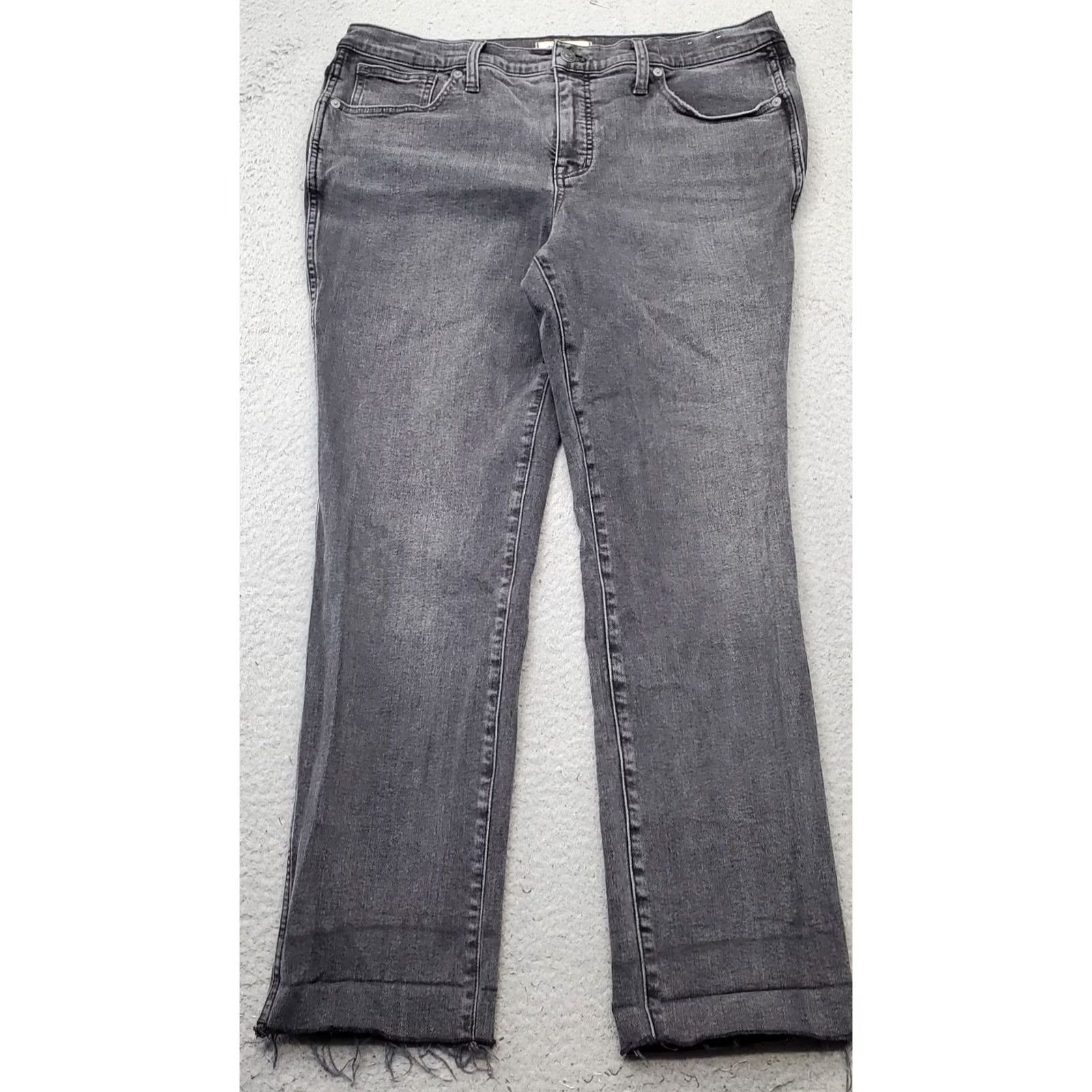 Madewell Madewell Jeans Womens 32 Gray Denim Stretch Mid-Rise Straight Leg Shirt/Jeans Size 24" / US 00 / IT 34 - 2 Thumbnail