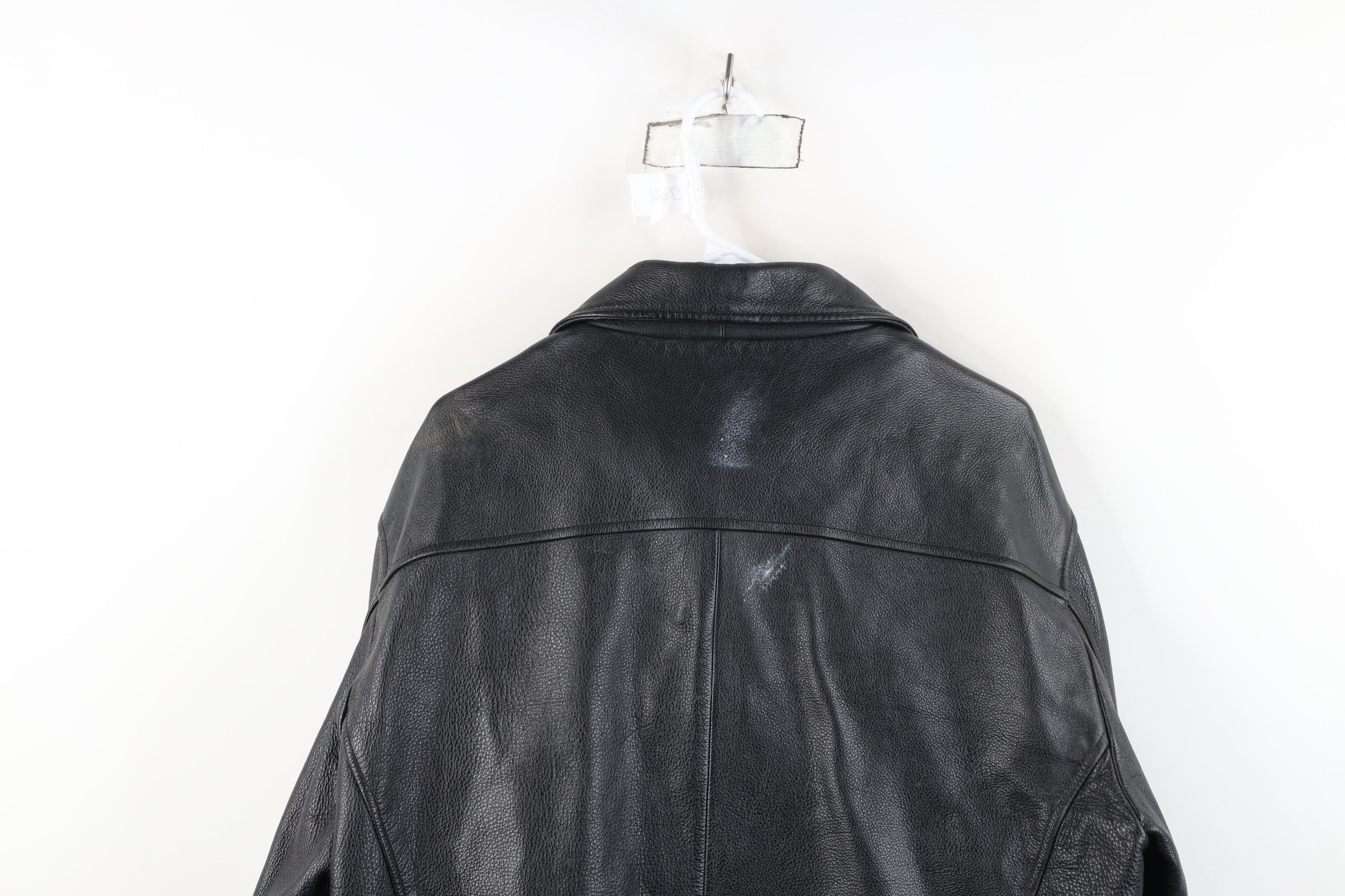 Vintage Vintage 90s Streetwear Heavyweight Full Zip Leather Jacket Size US L / EU 52-54 / 3 - 14 Thumbnail