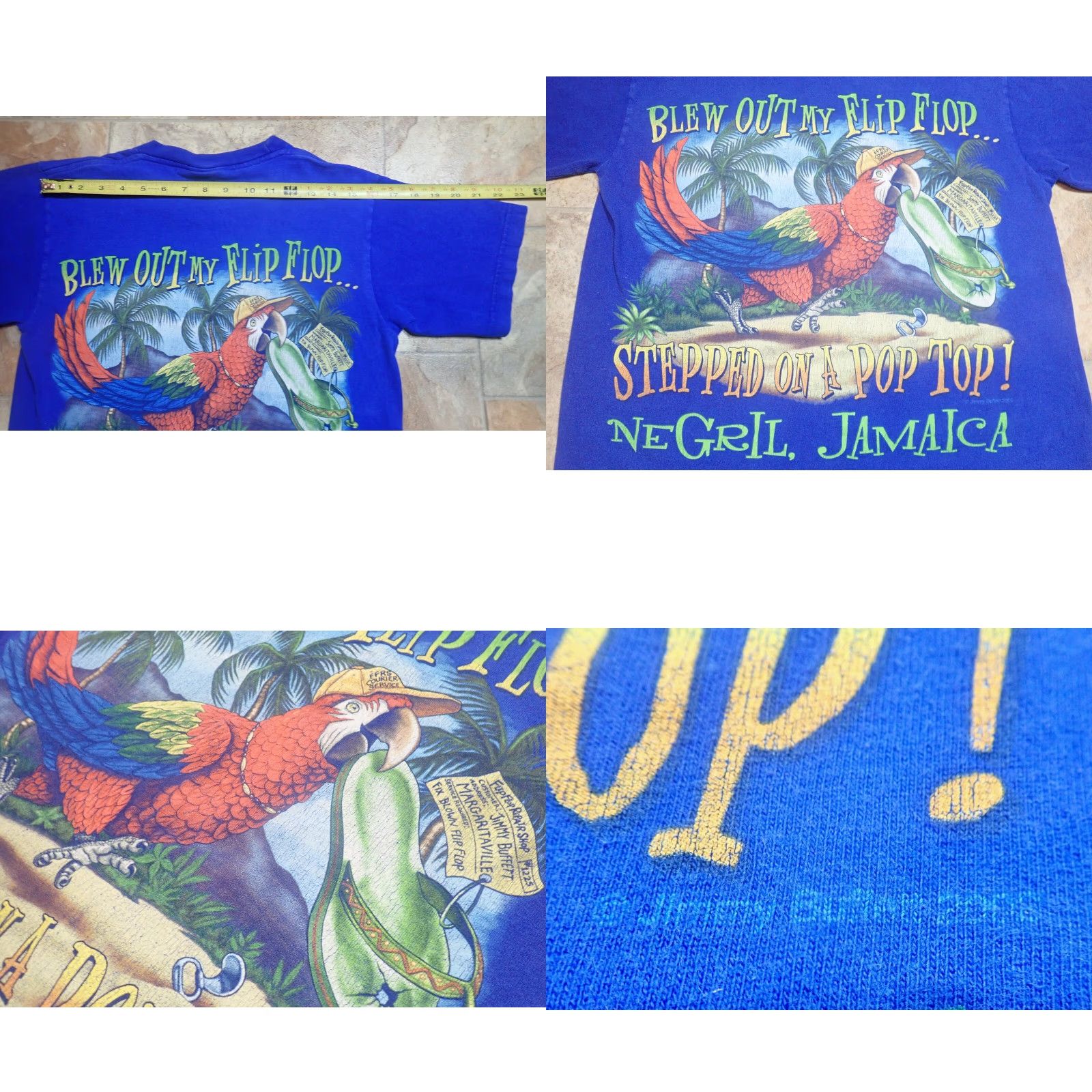 Vintage VINTAGE Margaritaville Jamaica T-Shirt XS Margaritaville Blue Parrot Jimmy Buffett 90s Parrothead Beach Double-Sided Tee Mens Size US XS / EU 42 / 0 - 9 Thumbnail