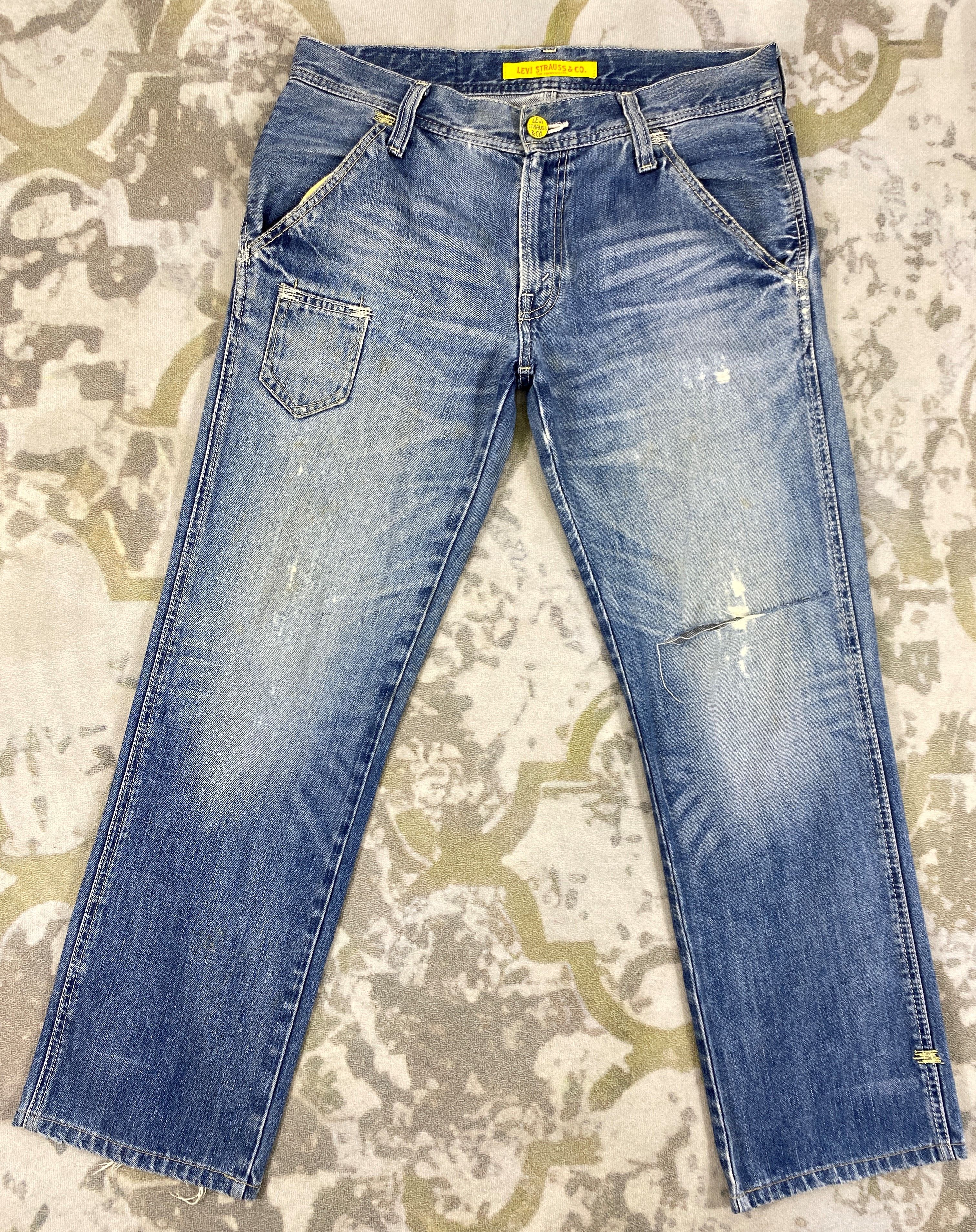 image of Distressed Denim x Hype Distressed Blue Vintage Levi's 502 34X29 Denim -Sj188 in Blue Distressed