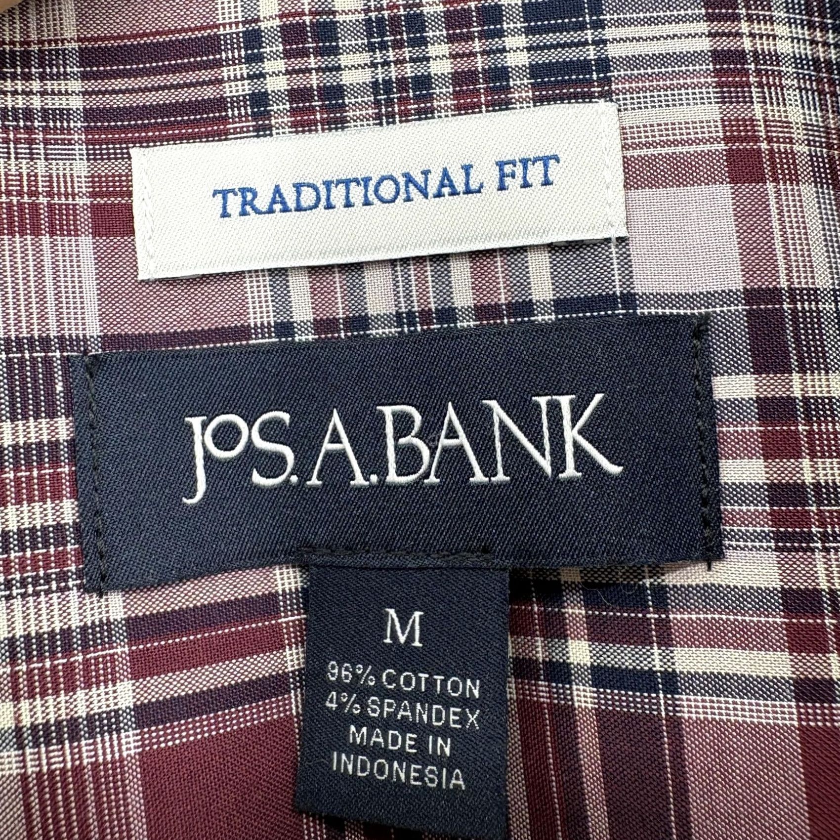 Jos. A. Bank Jos. A. Bank Shirt Mens Medium Red Plaid Long Sleeve Stretch Traditional Fit NWT Size US M / EU 48-50 / 2 - 4 Thumbnail