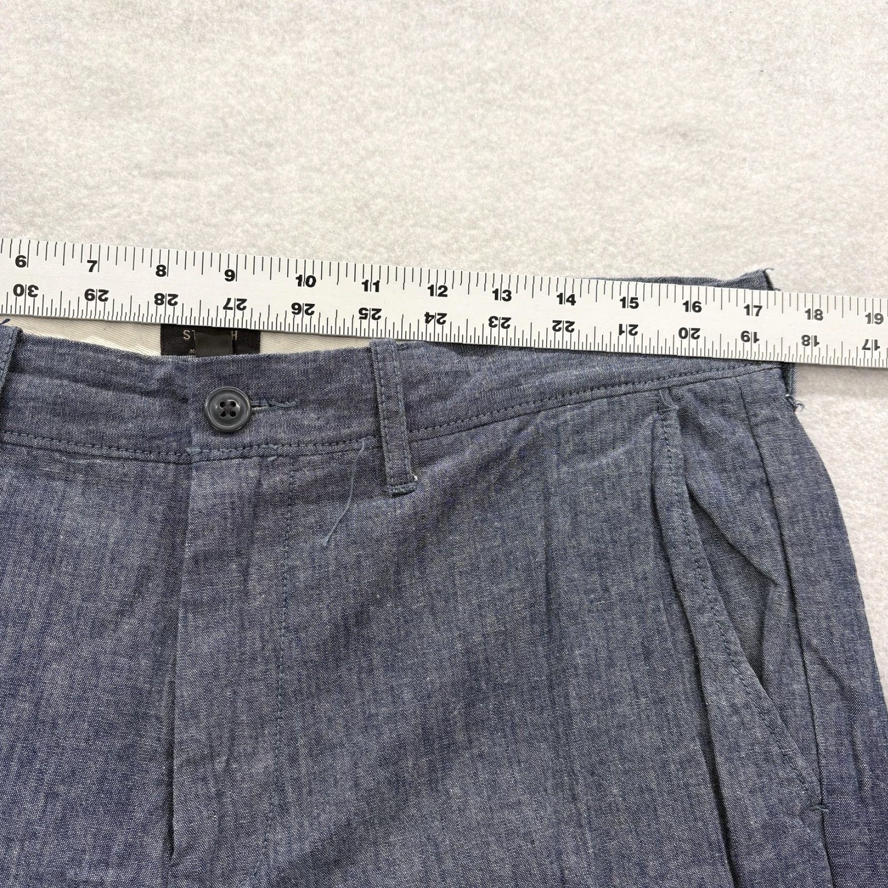 J.Crew VINTAGE J.CREW 770 Pants Mens 33x32 Blue Stretch Chambray Chino Straight Leg Preppy Camp Size US 33 - 6 Thumbnail