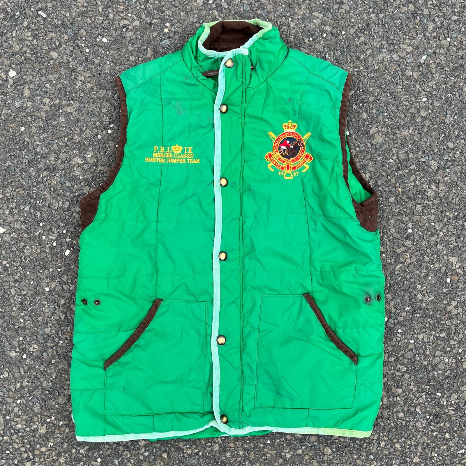 image of Polo Ralph Lauren x Vintage Green Polo Hunter Jumper Bleecker Vest Jacket, Men's (Size 2XL)