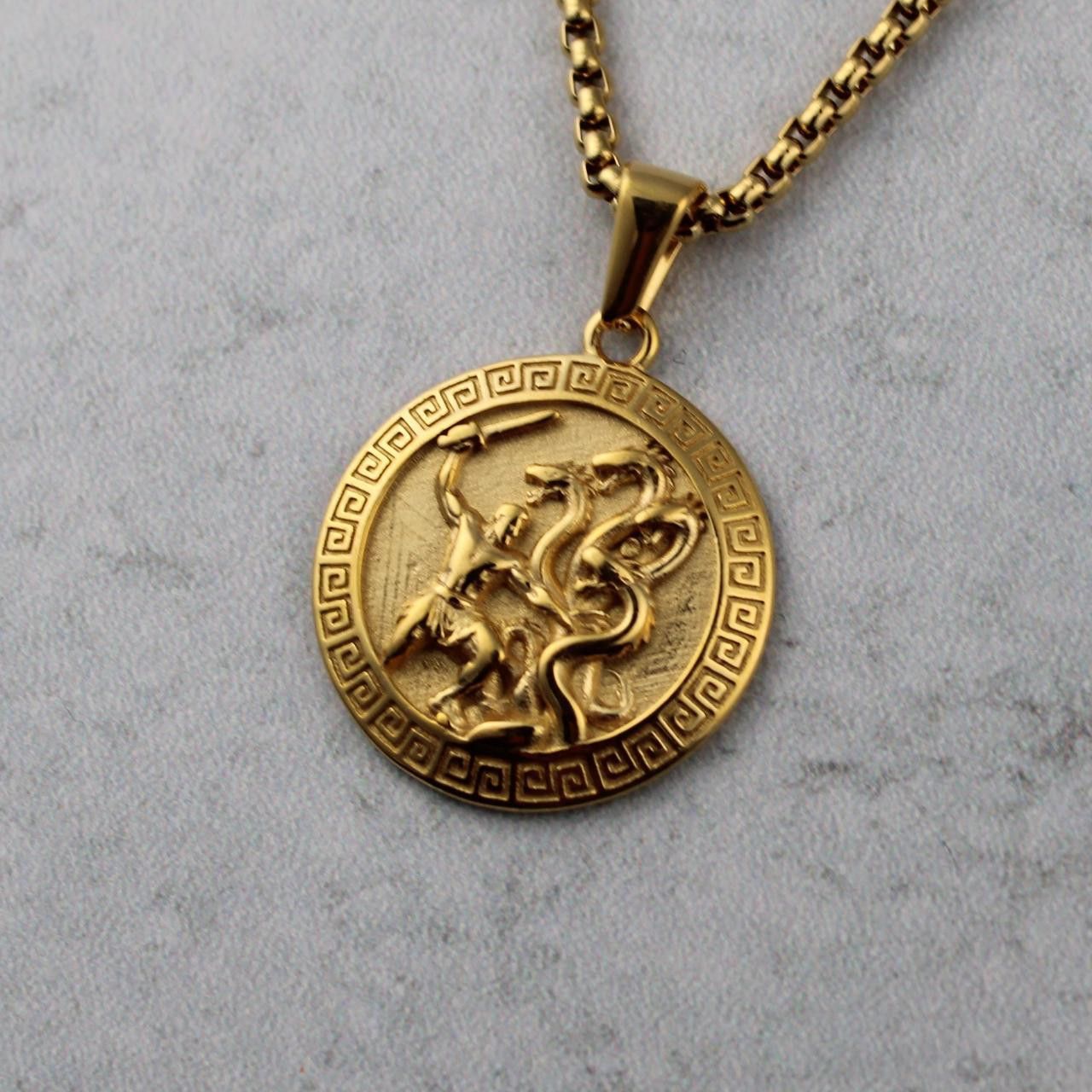 Jewelry Gold Hercules Pendant Chain Necklace Size ONE SIZE - 1 Thumbnail