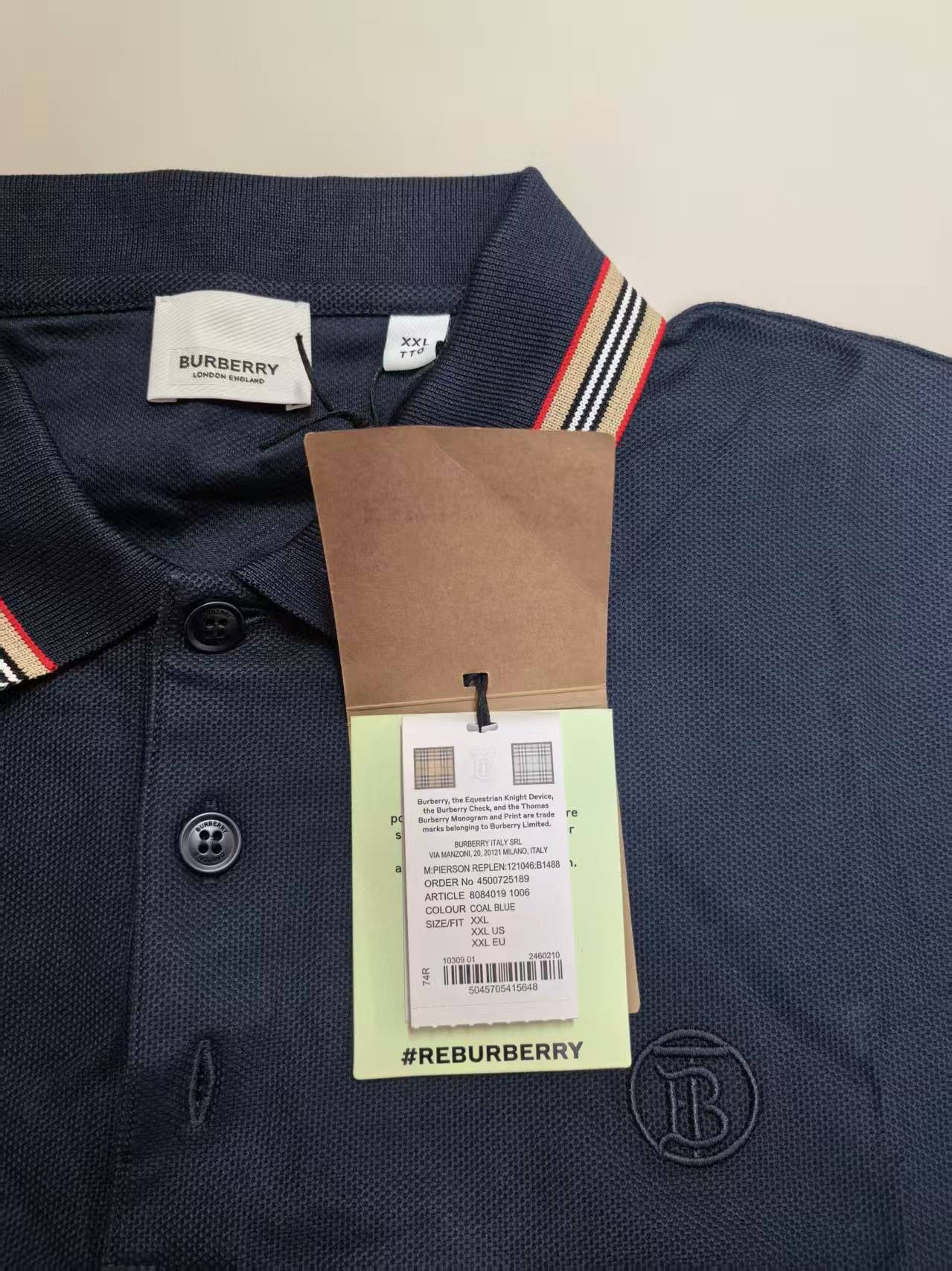 Burberry NWT Polo Shirt - Coal Blue, XXL Burberry Size US XXL / EU 58 / 5 - 7 Thumbnail