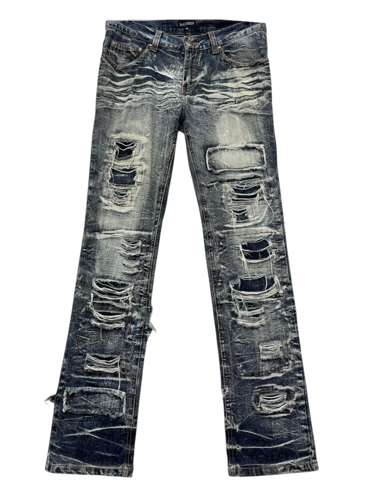 💀GRUNGE🔥LOWBOX Mudwash Distressed Ripped Denim Undercover
