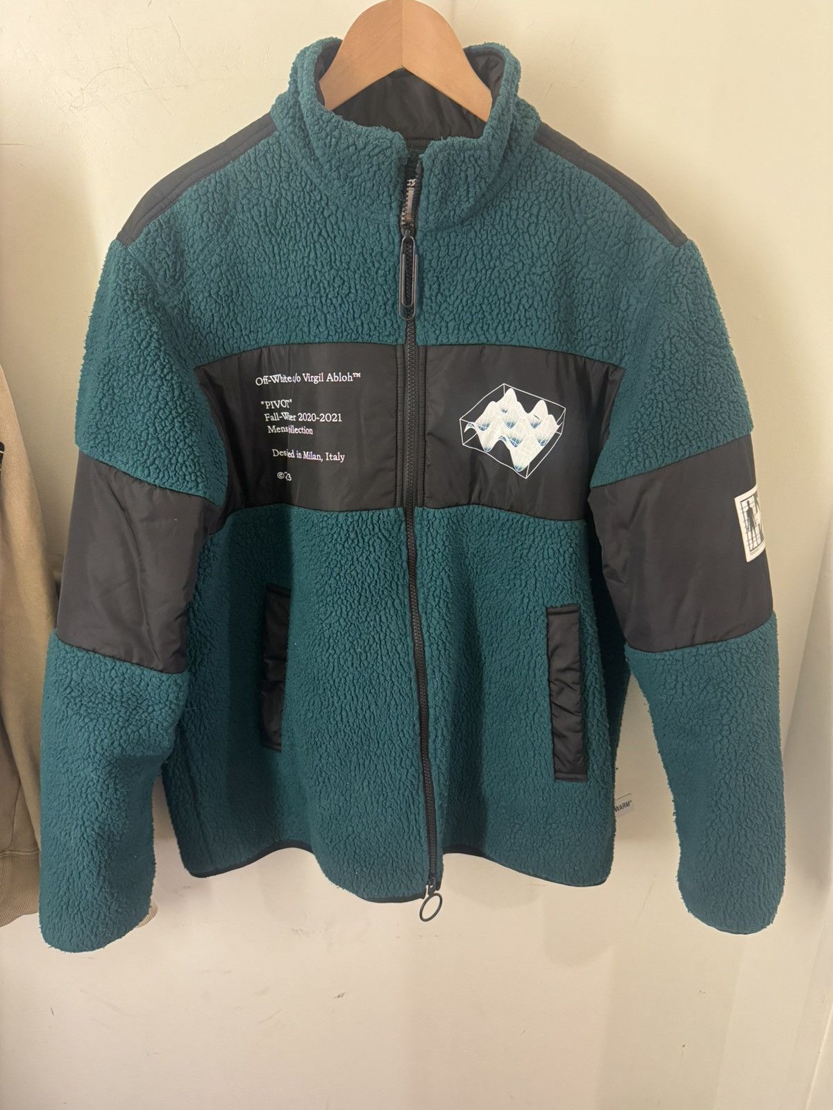 Off-White Off-White Polar Fleece Jacket 'Green/White' Size US XL / EU 56 / 4 - 1 Thumbnail