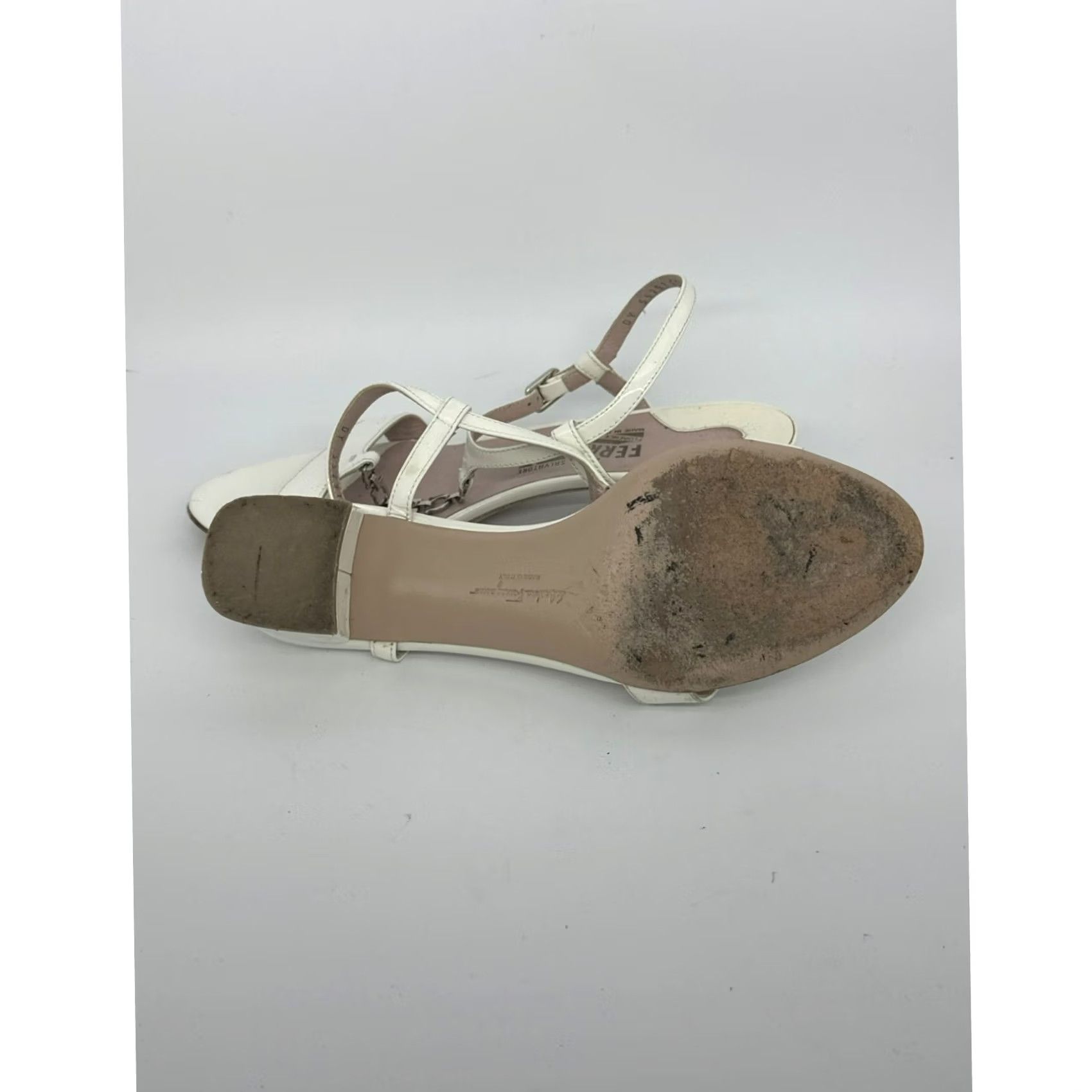 Salvatore Ferragamo VINTAGE Salvatore Ferragamo Strappy Heels Womens 7 White Chain Strap Used Fair Italy, Heels, Salvatore Ferragamo, 7, White, Strappy, Heels, Women Size US 7 / IT 37 - 5 Thumbnail