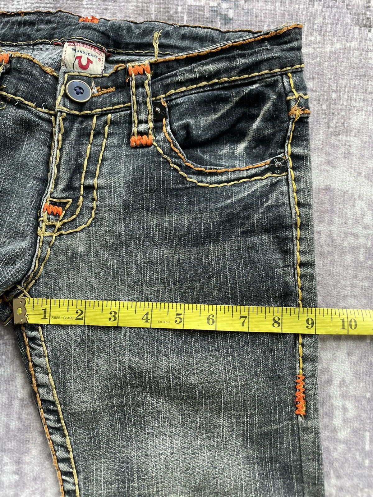 True Religion TRUE RELIGION RICKY SUPER QT ORANGE YELLOW DOUBLE STITCH Size US 28 / EU 44 - 12 Thumbnail
