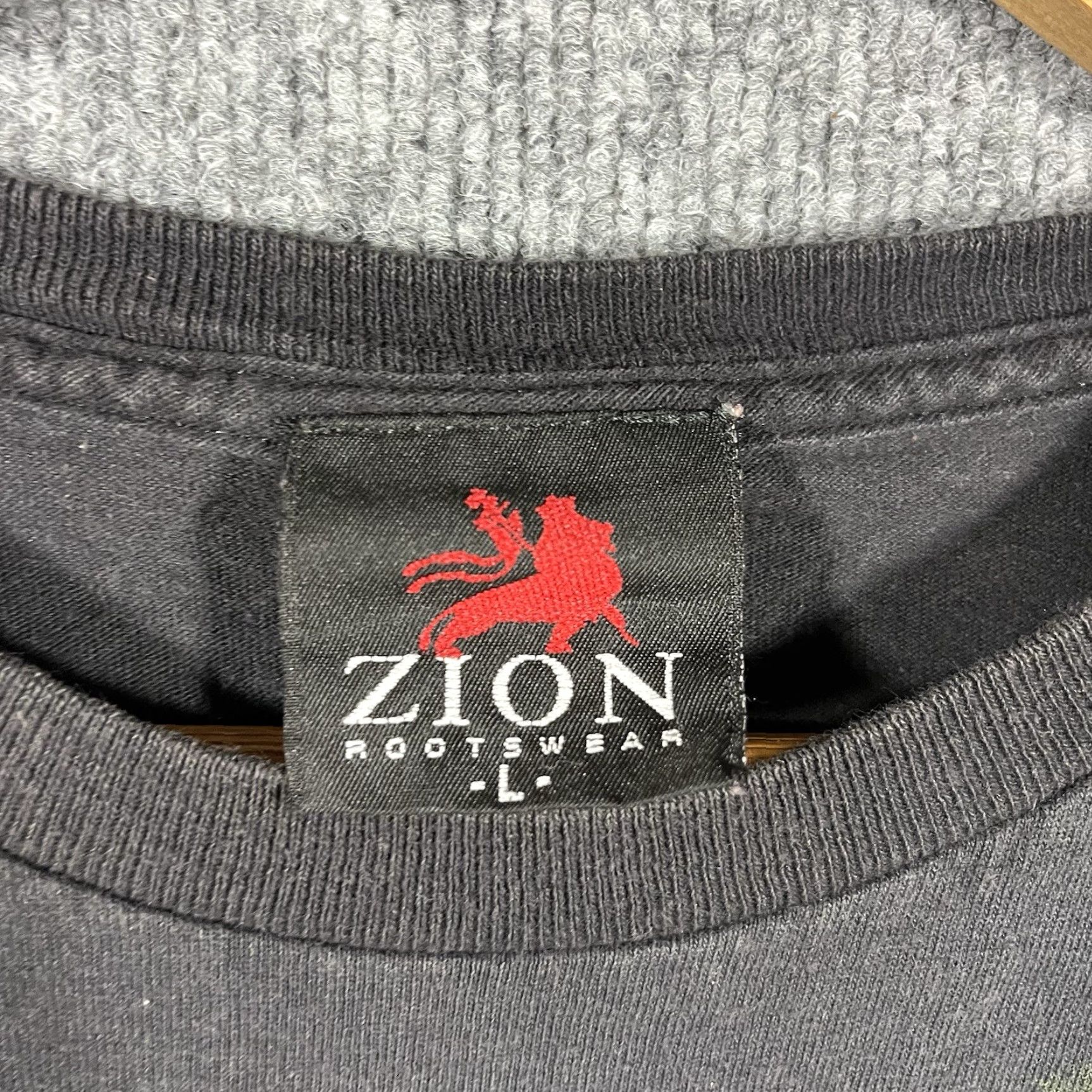 Vintage VINTAGE Zion Rootswear T-Shirt Bob Marley Mens Large 90s Reggae Zion Rootswear Tee Black Crew Neck Short Sleeve Music Band Vintage Mens L Black Size US L / EU 52-54 / 3 - 3 Thumbnail