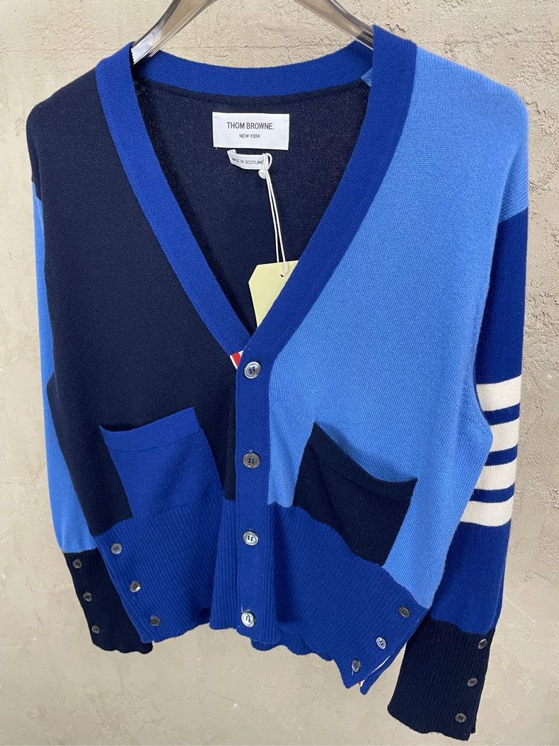 Thom Browne Thom browne Blue Tibetan blue color block four-striped cash Size US M / EU 48-50 / 2 - 4 Thumbnail