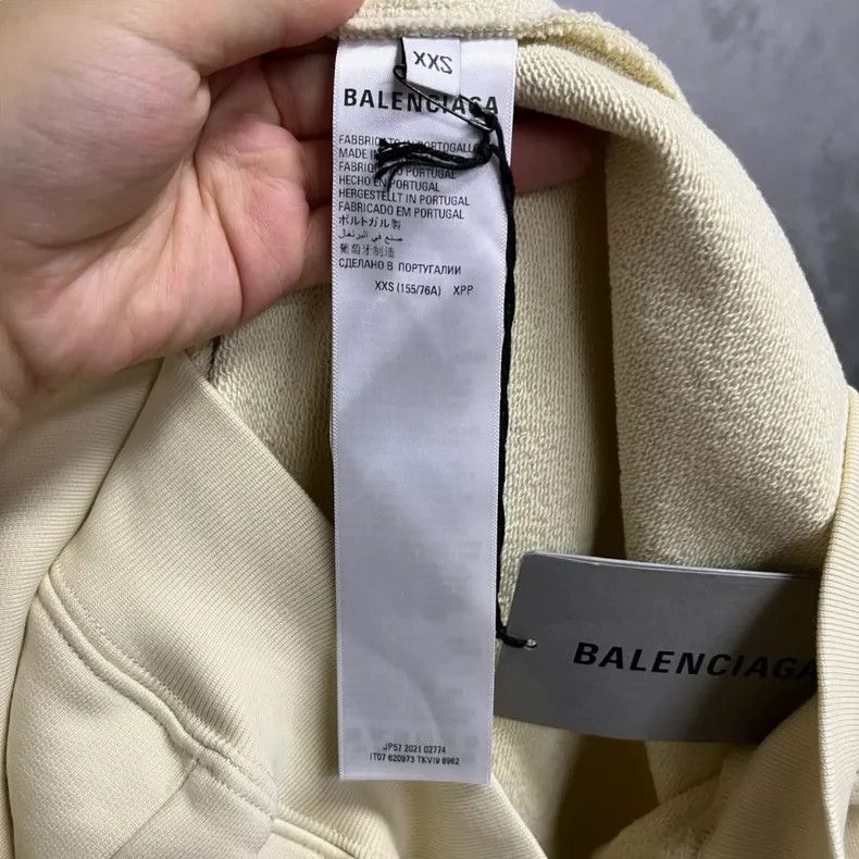 Balenciaga Balenciaga Light beige solid monogrammed pullover hoodie Size US XXS / EU 40 - 4 Thumbnail